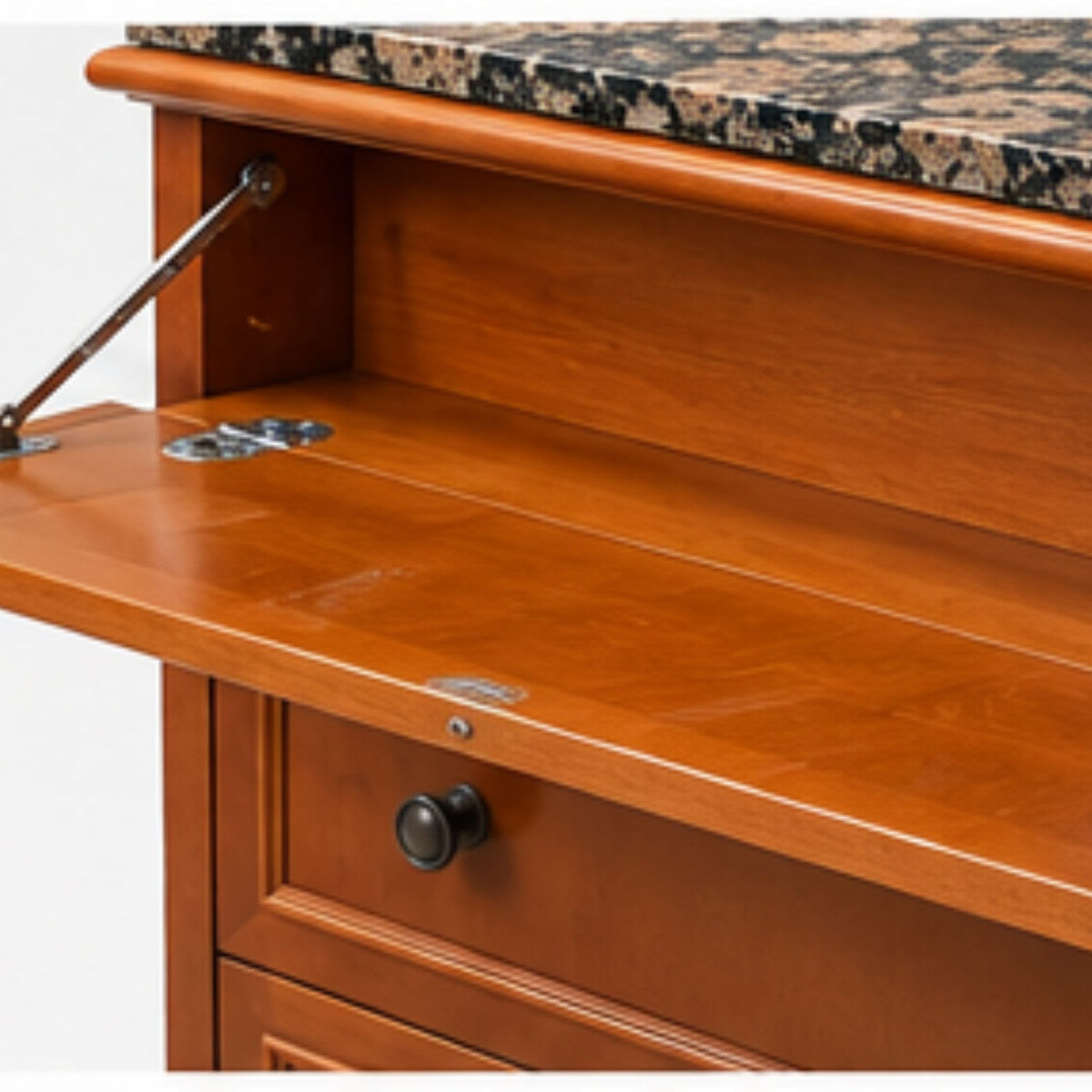 Vintage Faux Bamboo 12-Drawer Credenza with Stone Top - view 4 of 4
