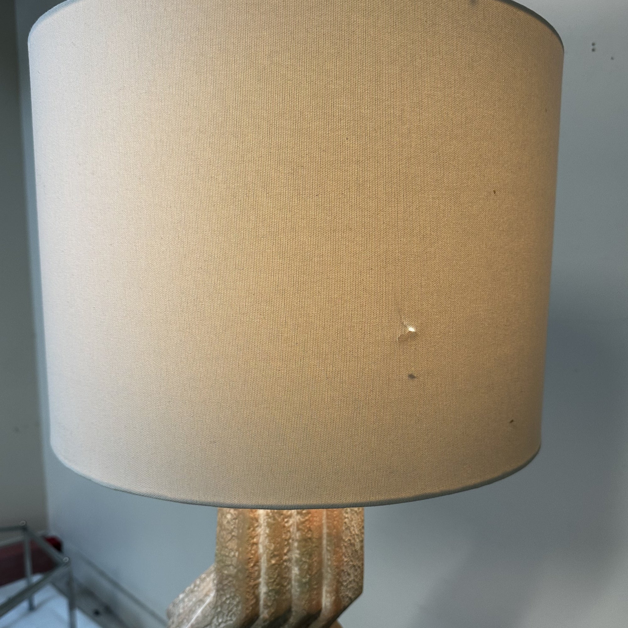 American Postmodern Textured Plaster Zig Zag Floor Lamp, 1980s