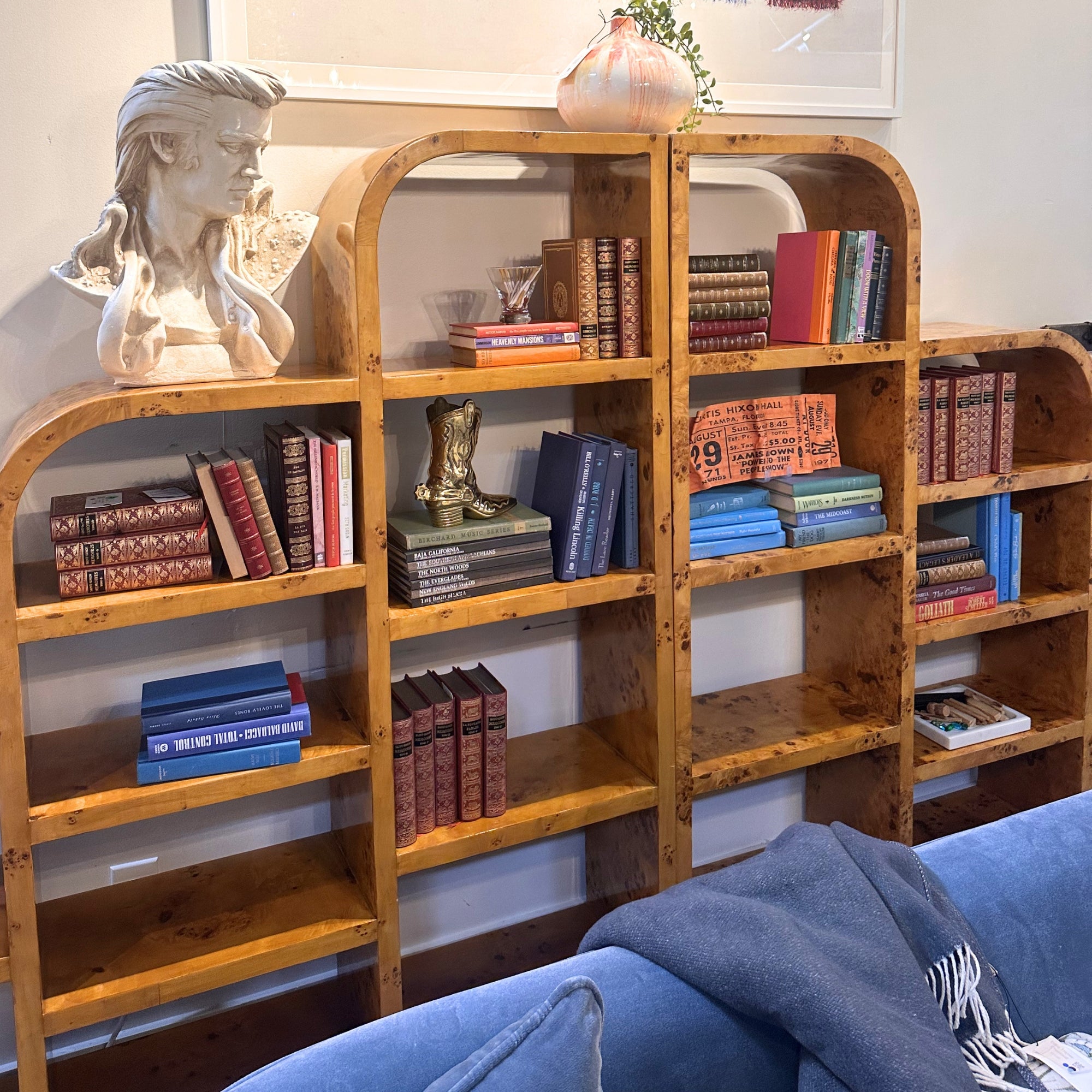 Mid-Century Style Burl Wood Open Display Shelf #2 – Scout Design