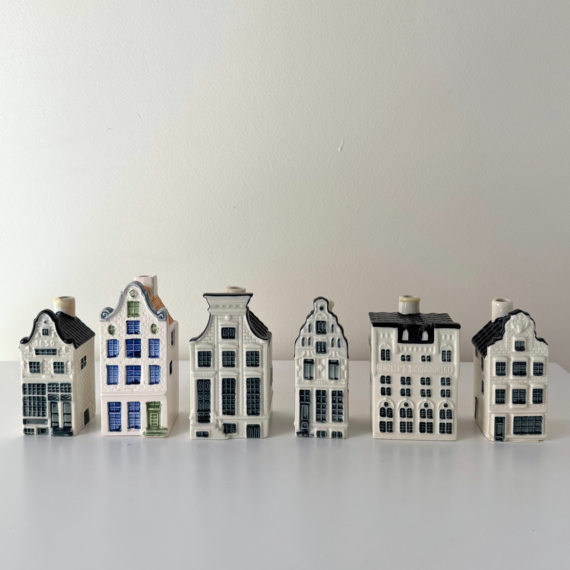 Six KLM Blue Delft Houses by Bols | Vintage Decor – Scout Design