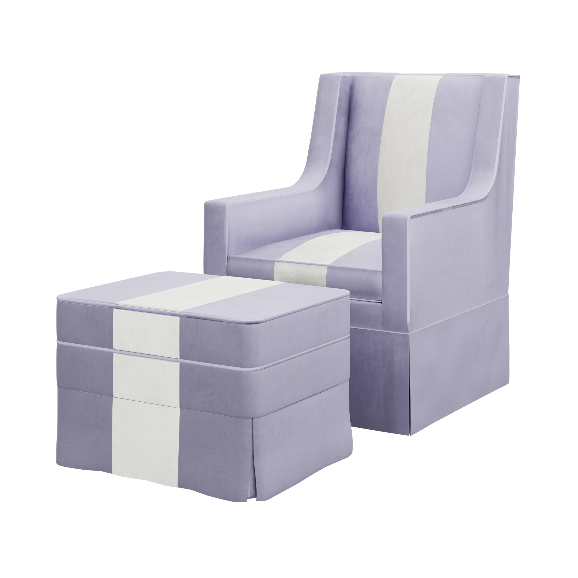 Custom Aveline Chair and Ottoman | Racing Stripe Chair – Scout