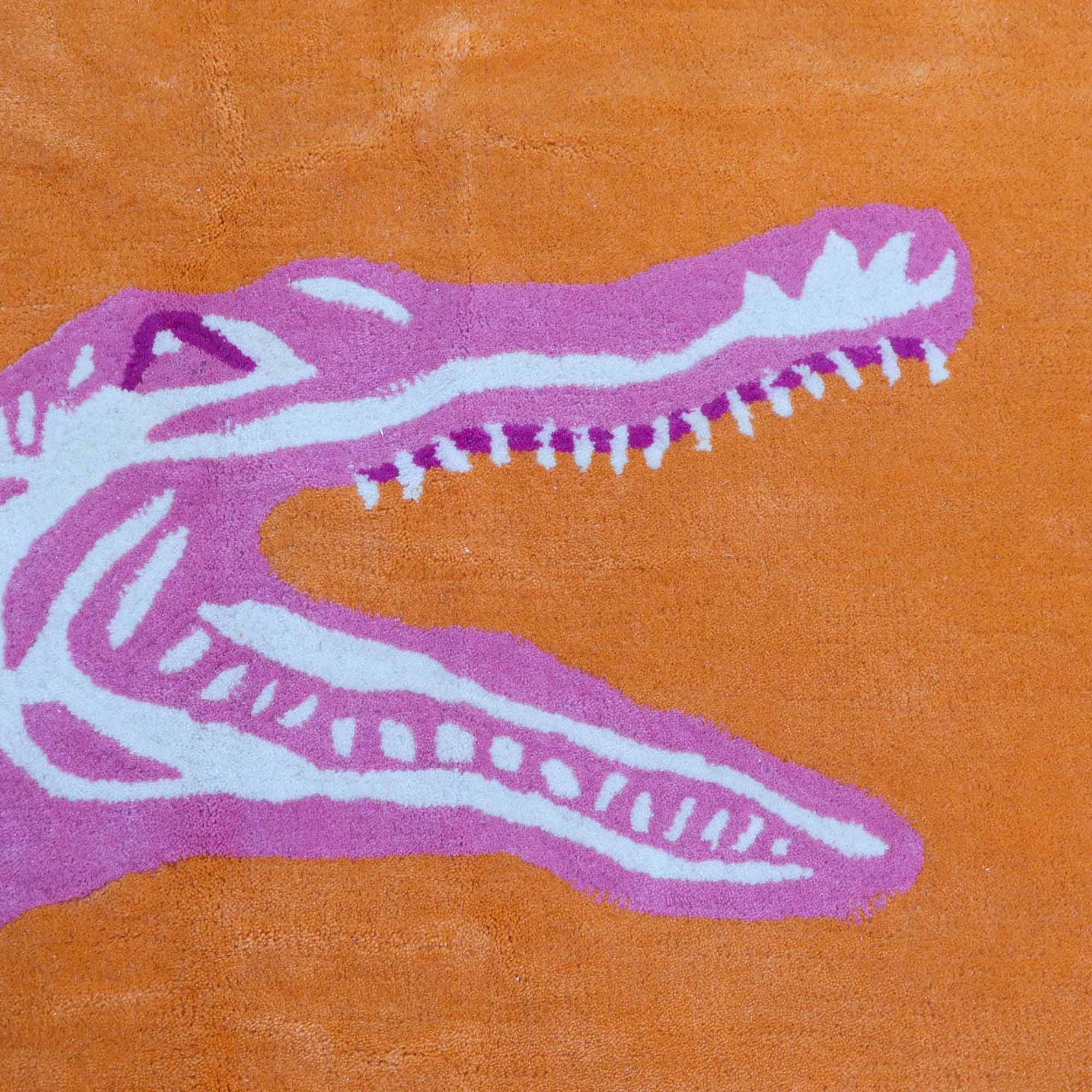 Bite Me Pink Tufted Rug | Pink and Orange Alligator Rug – Scout