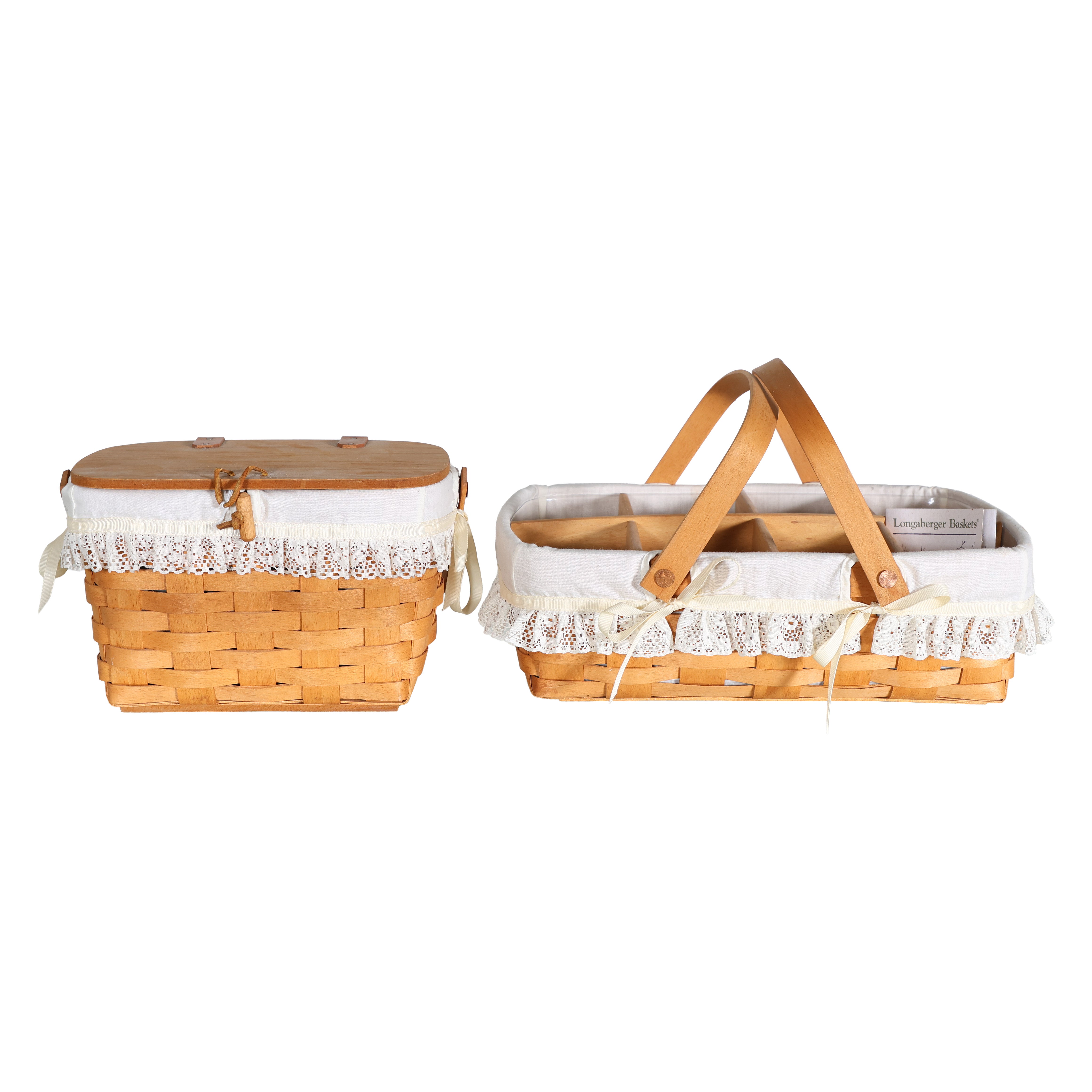 Pair of Lace Longaberger Baskets | Vintage Decor – Scout Design Studio