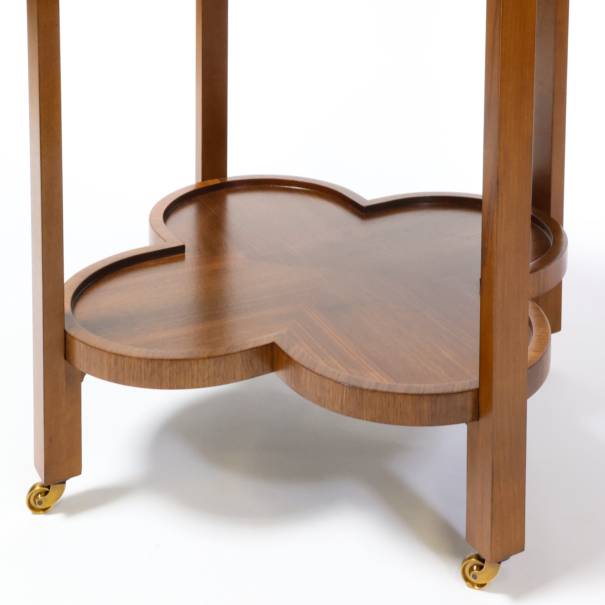 Clover Bar Cart in Walnut Veneer | Four Leaf Clover Bar Cart