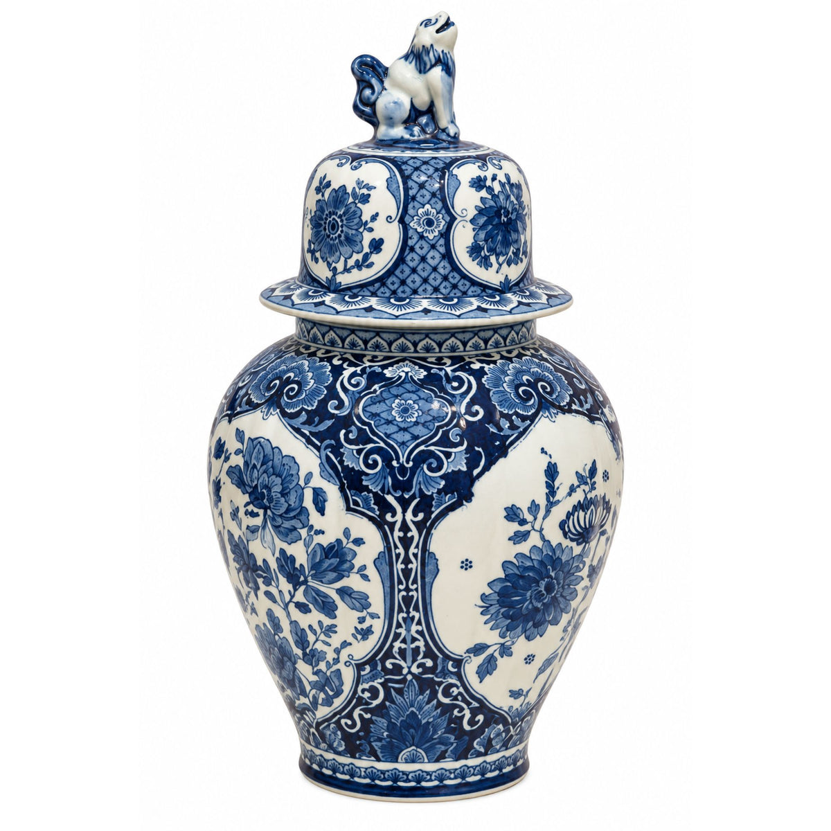 Delft Blue & White Lidded Urn