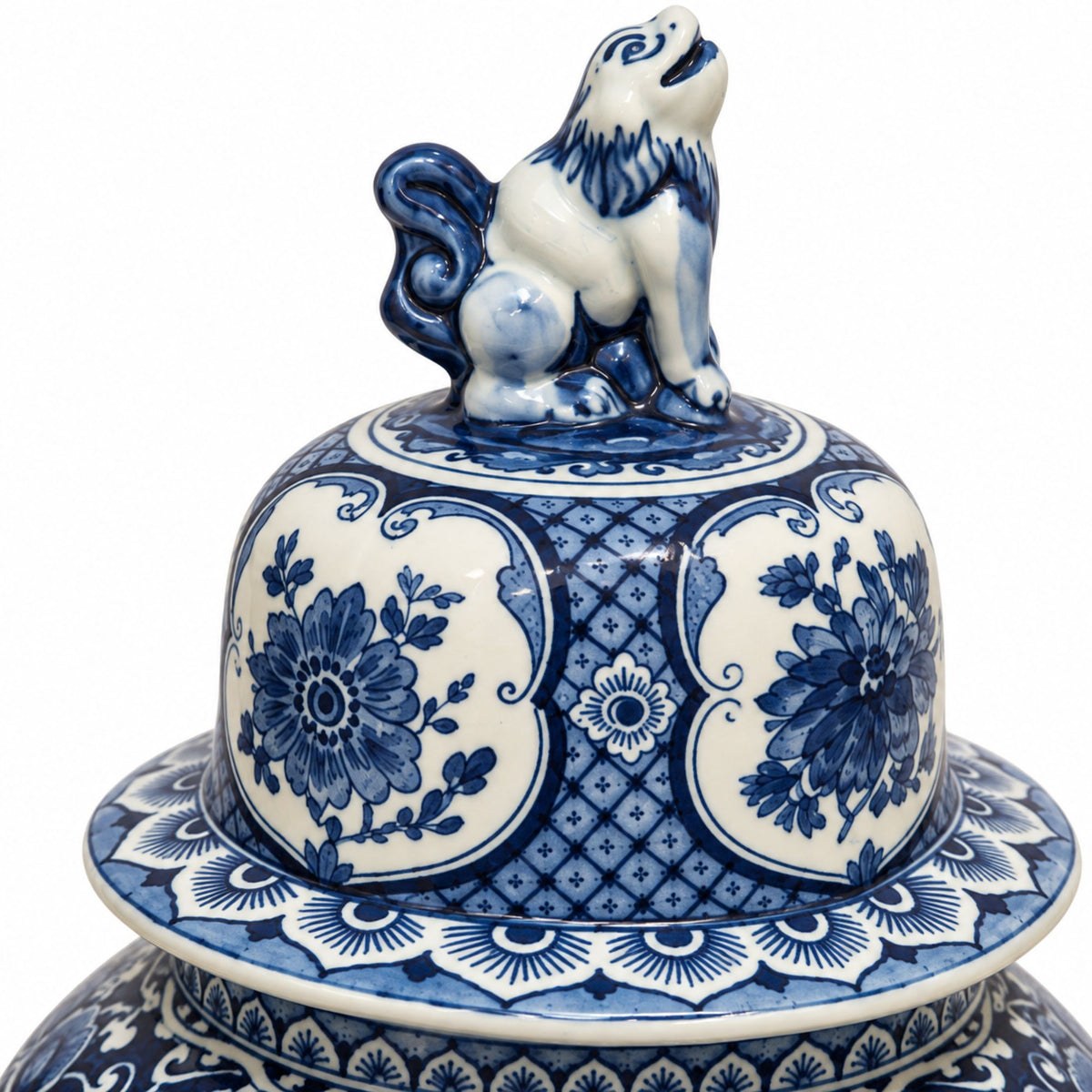 Delft Blue & White Lidded Urn - view 2 of 3