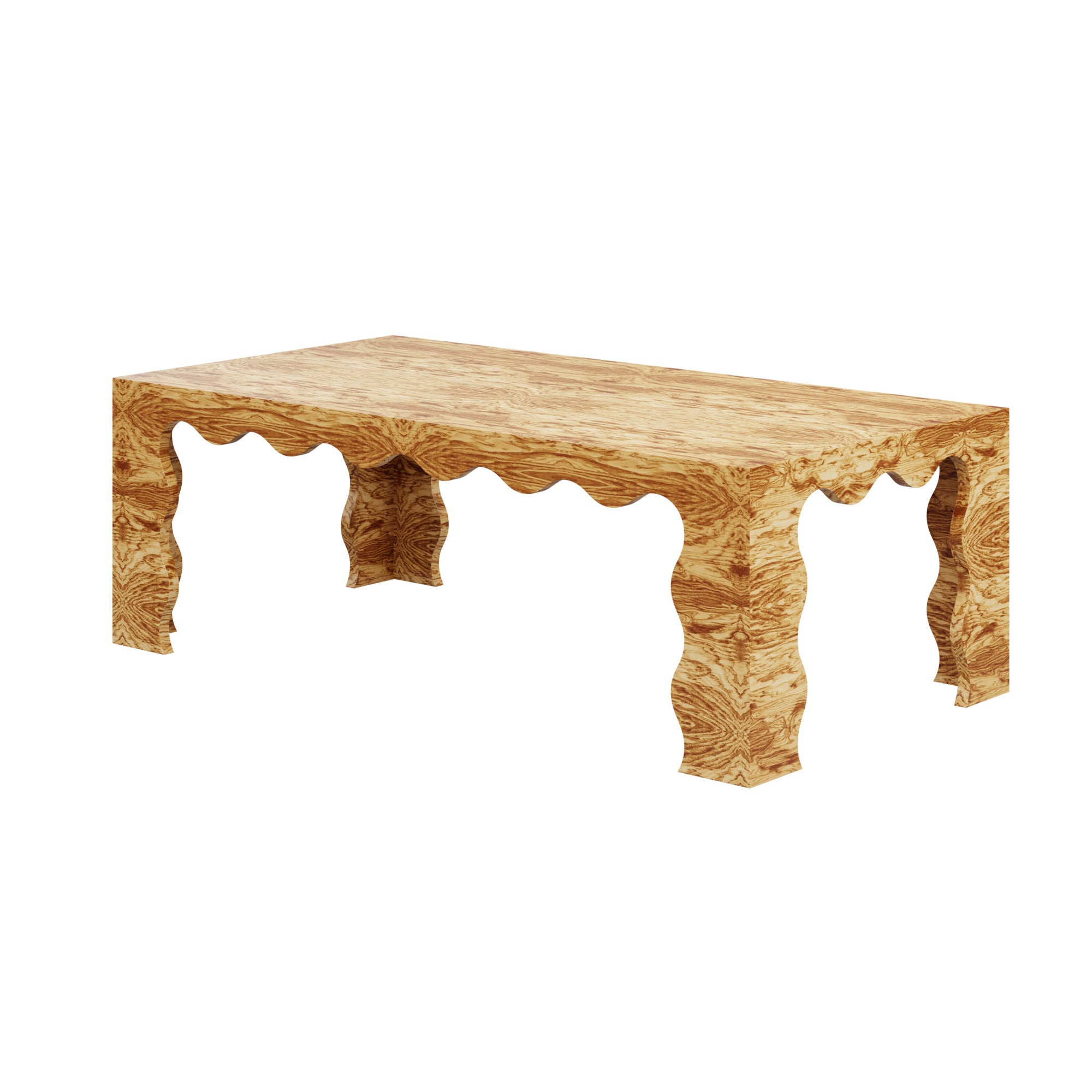 Elizalde Coffee Table | Customizable Wood Scalloped Coffee Table