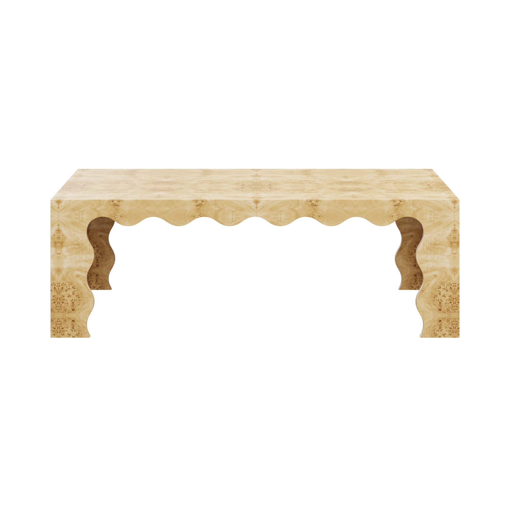 Elizalde Coffee Table | Customizable Wood Scalloped Coffee Table