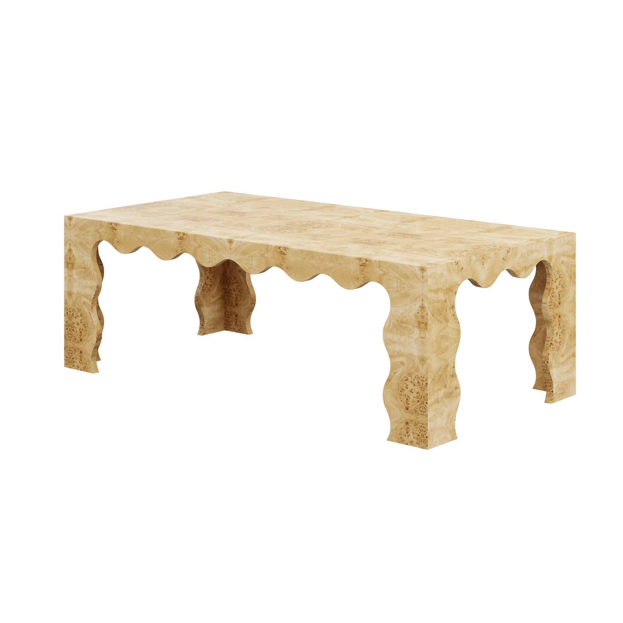 Elizalde Coffee Table | Customizable Wood Scalloped Coffee Table