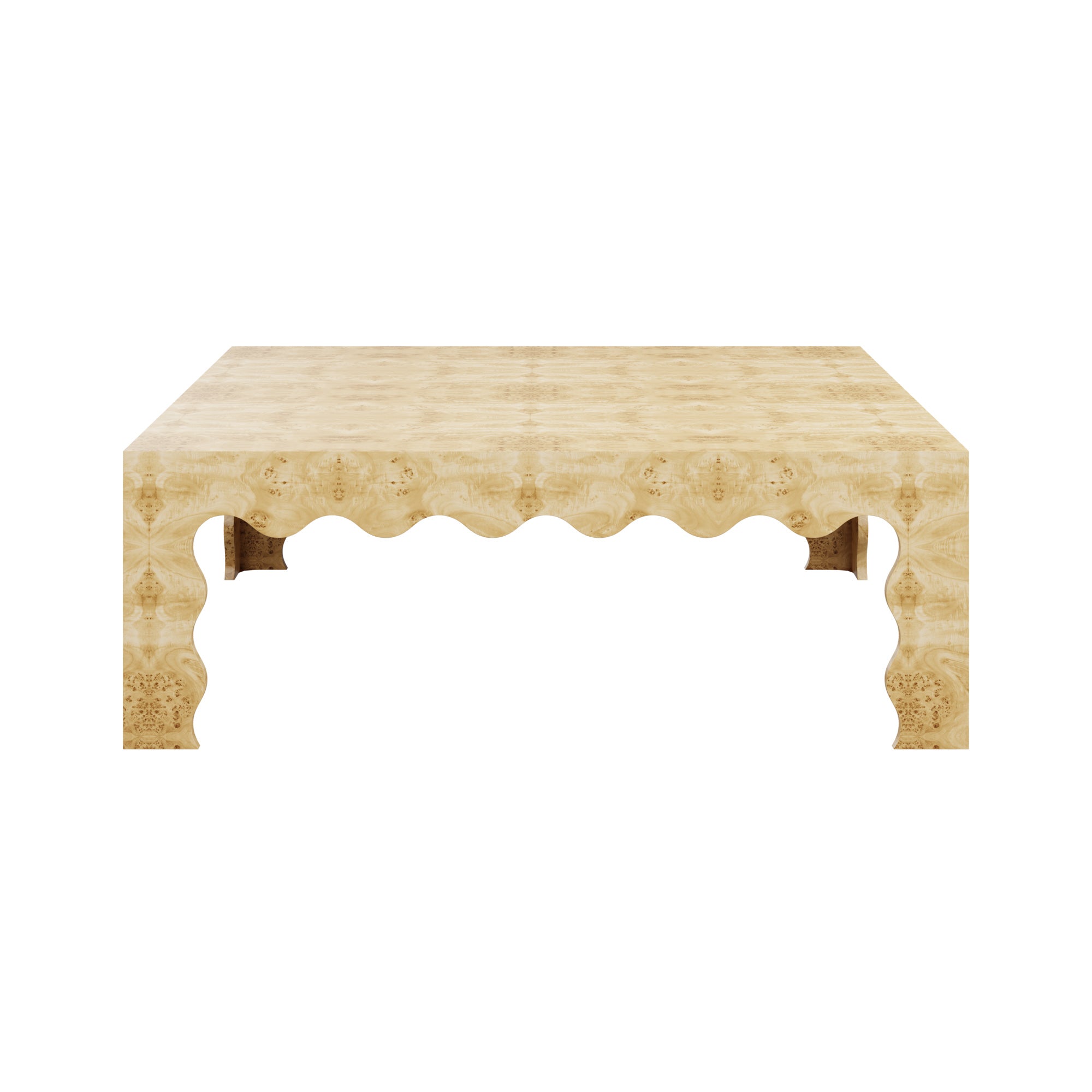 Elizalde Coffee Table | Customizable Wood Scalloped Coffee Table