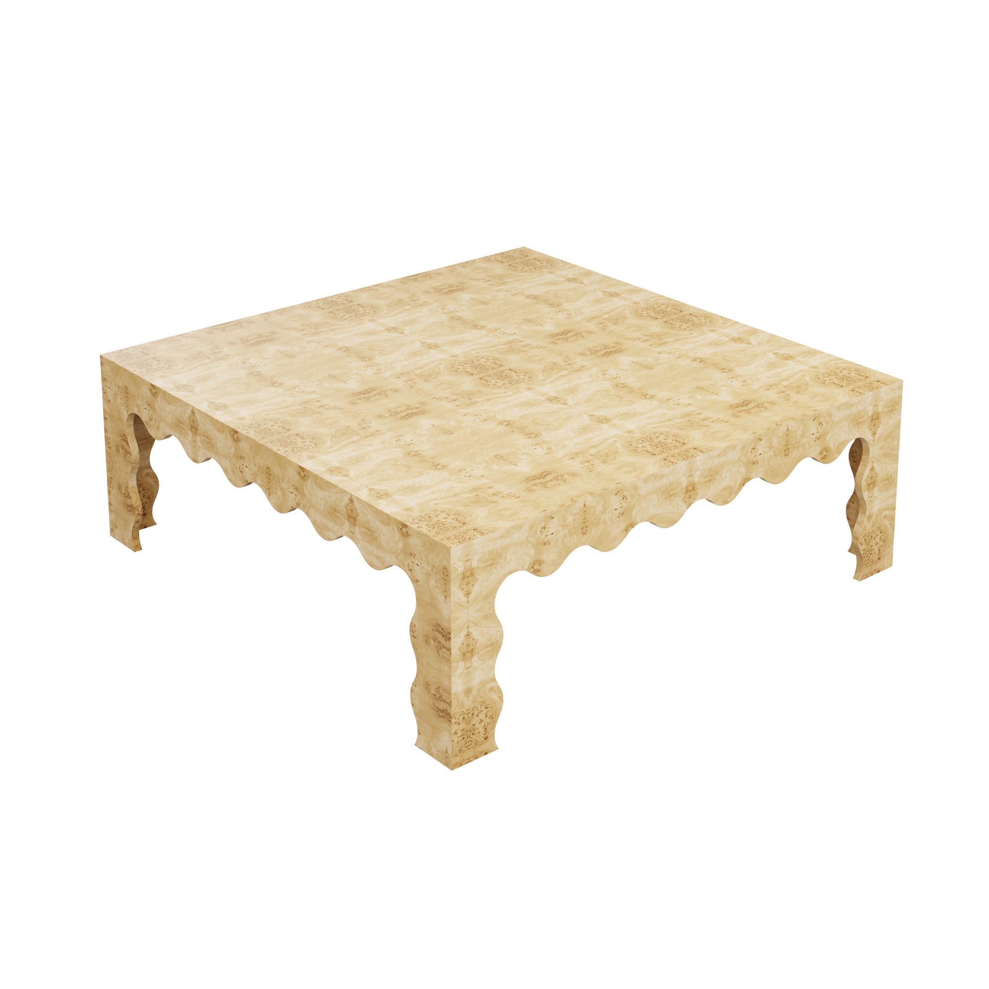 Elizalde Coffee Table | Customizable Wood Scalloped Coffee Table
