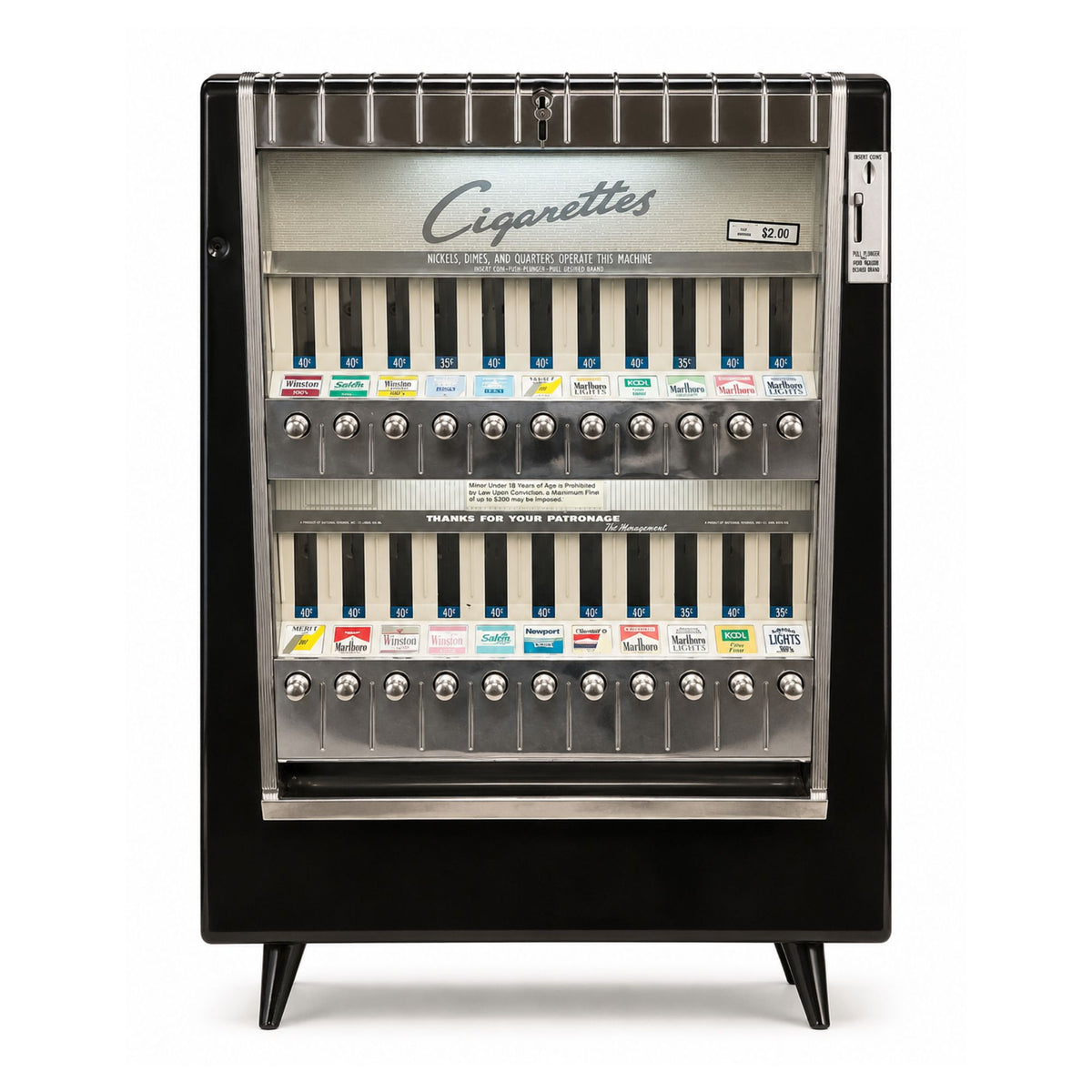 One Last Drag 1960s Black Cigarette Machine – Scout Design Studio