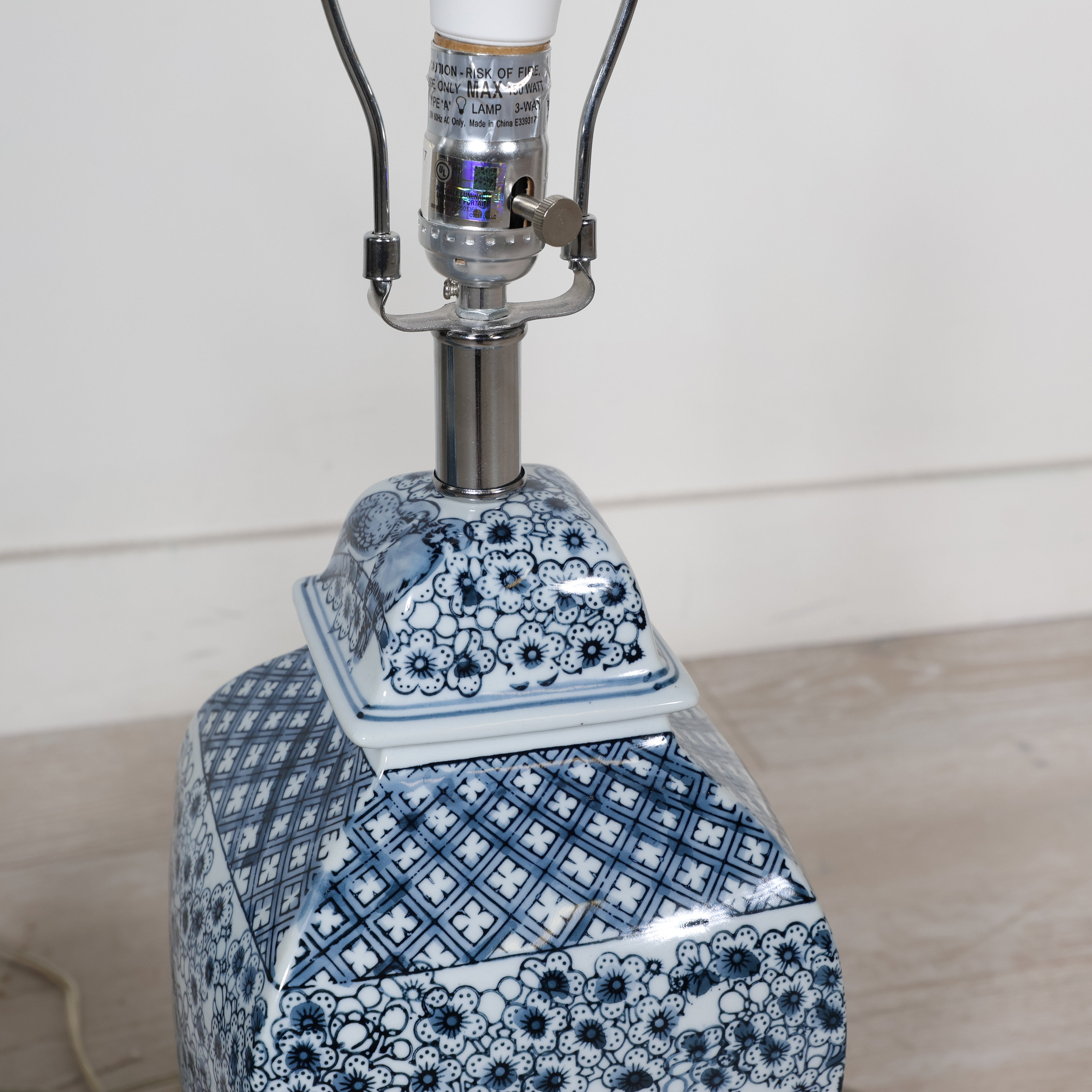 Pair of Blue and White Chinoiserie Lamps on Acrylic Bases | Unique