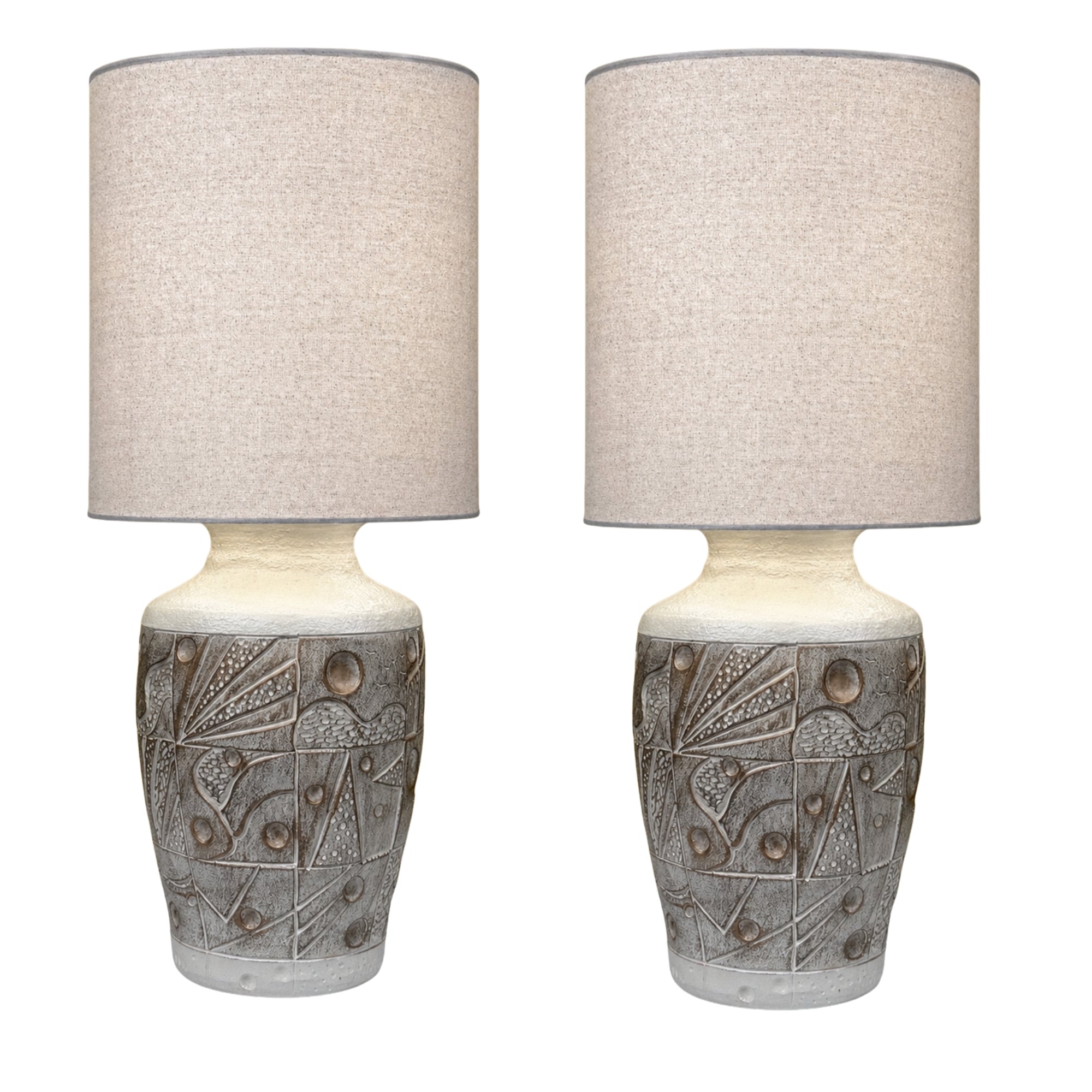 Pair of Vintage Post Modern Textured Lamps circa 1960s – Scout