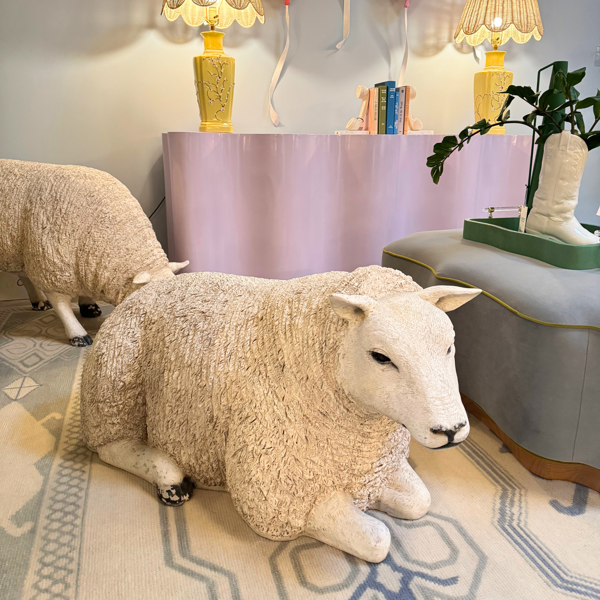 Pair of Life Size Composite Sheep – Scout Design Studio