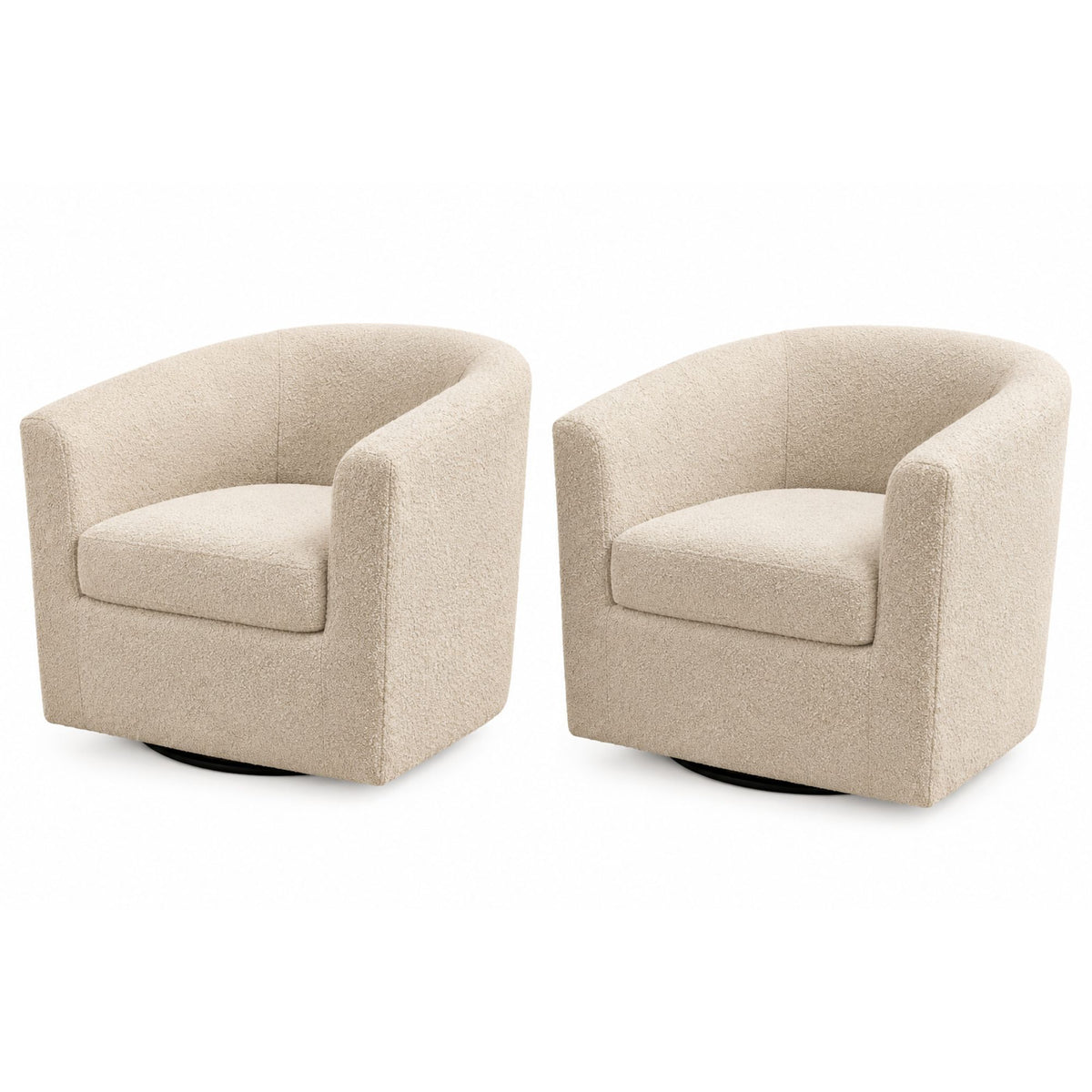 Pair of Barrel Back Swivel Chairs – Scout Design Studio
