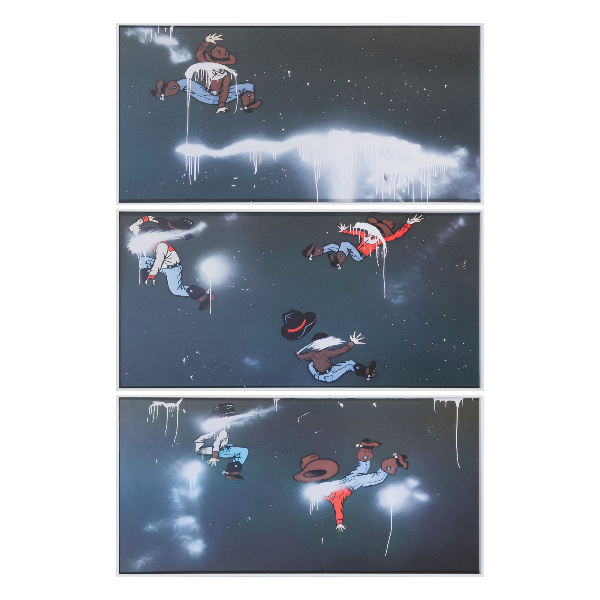 Falling Cowboys Print | Triptych Wall Art – Scout Design Studio