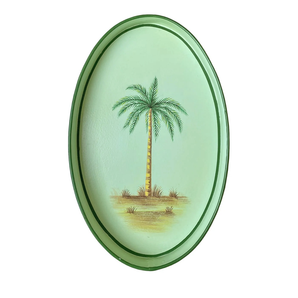 iron palm plant Handpainted Iron Palm Tray