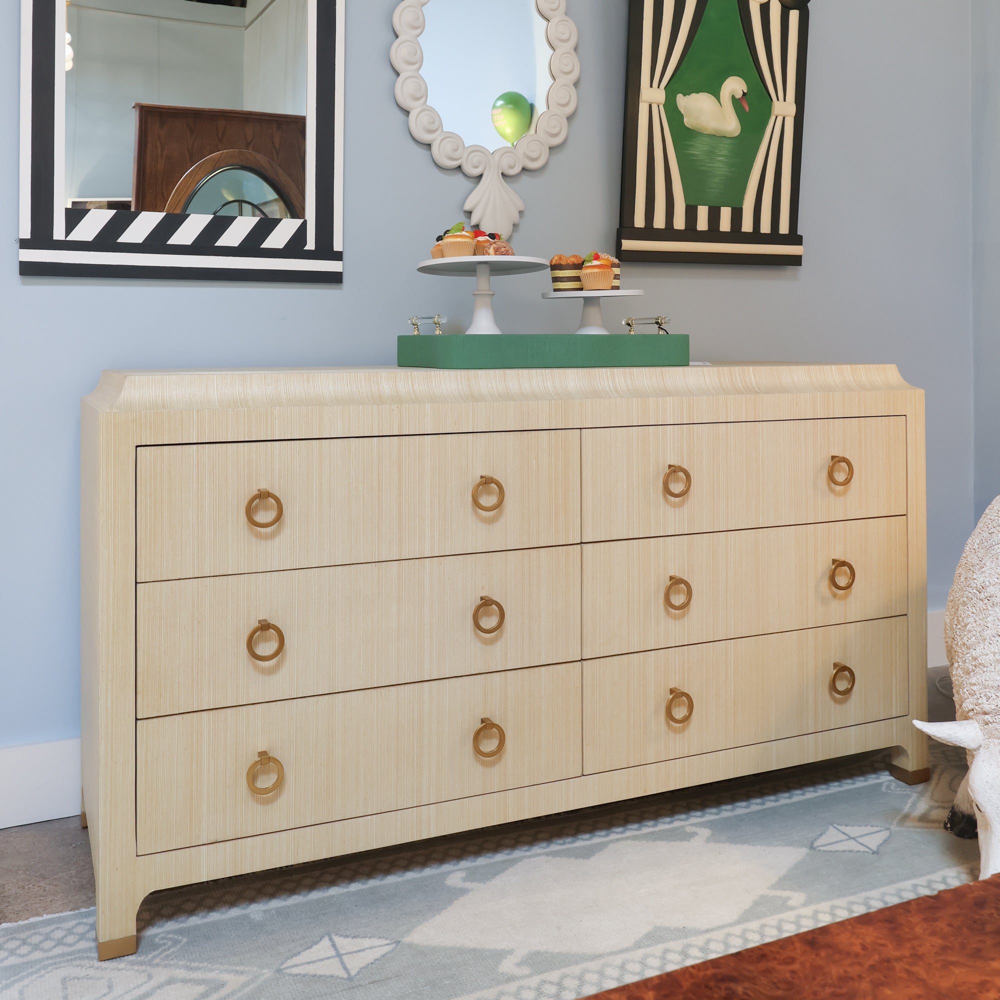 Quick Ship Jackie Dresser in Henry Grasscloth | Grasscloth Dresser Scout Design Studio Quick Ship Jackie Dresser in Henry Grasscloth | Grasscloth Dresser Scout Design Studio