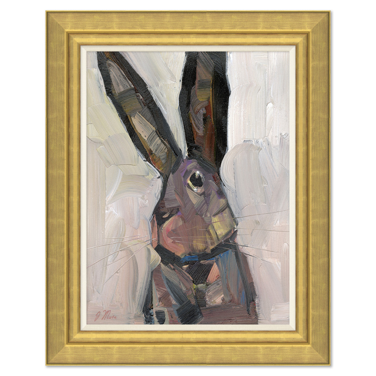 Large Eared Bunny on Canvas' by Joseph Mota | Printed Wall Art