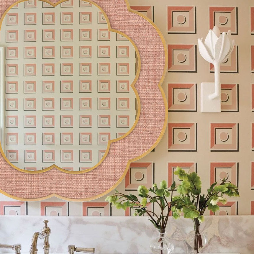 Leigh Mirror | Grasscloth Flower Mirror – Scout Design Studio