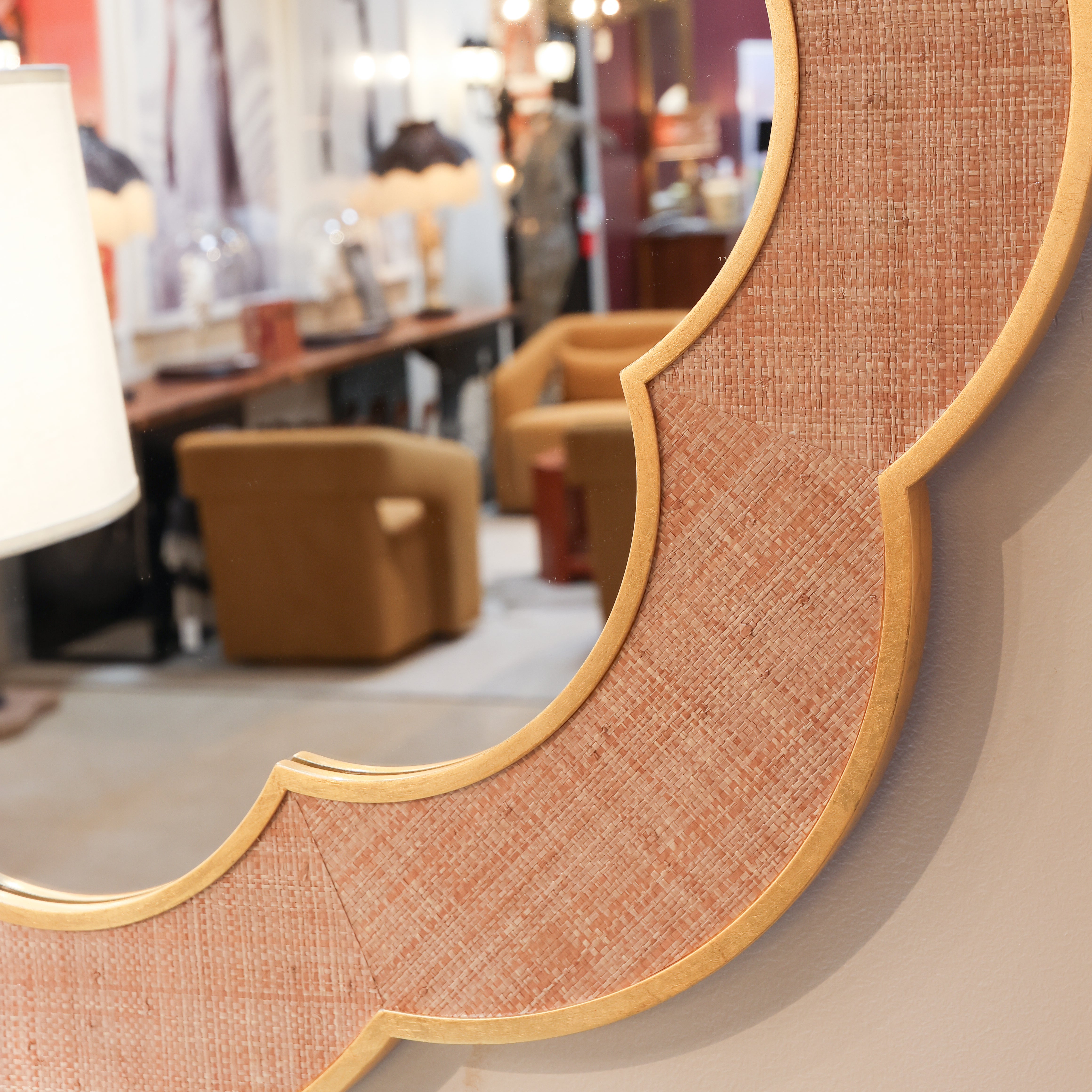 Leigh Mirror | Grasscloth Flower Mirror – Scout Design Studio
