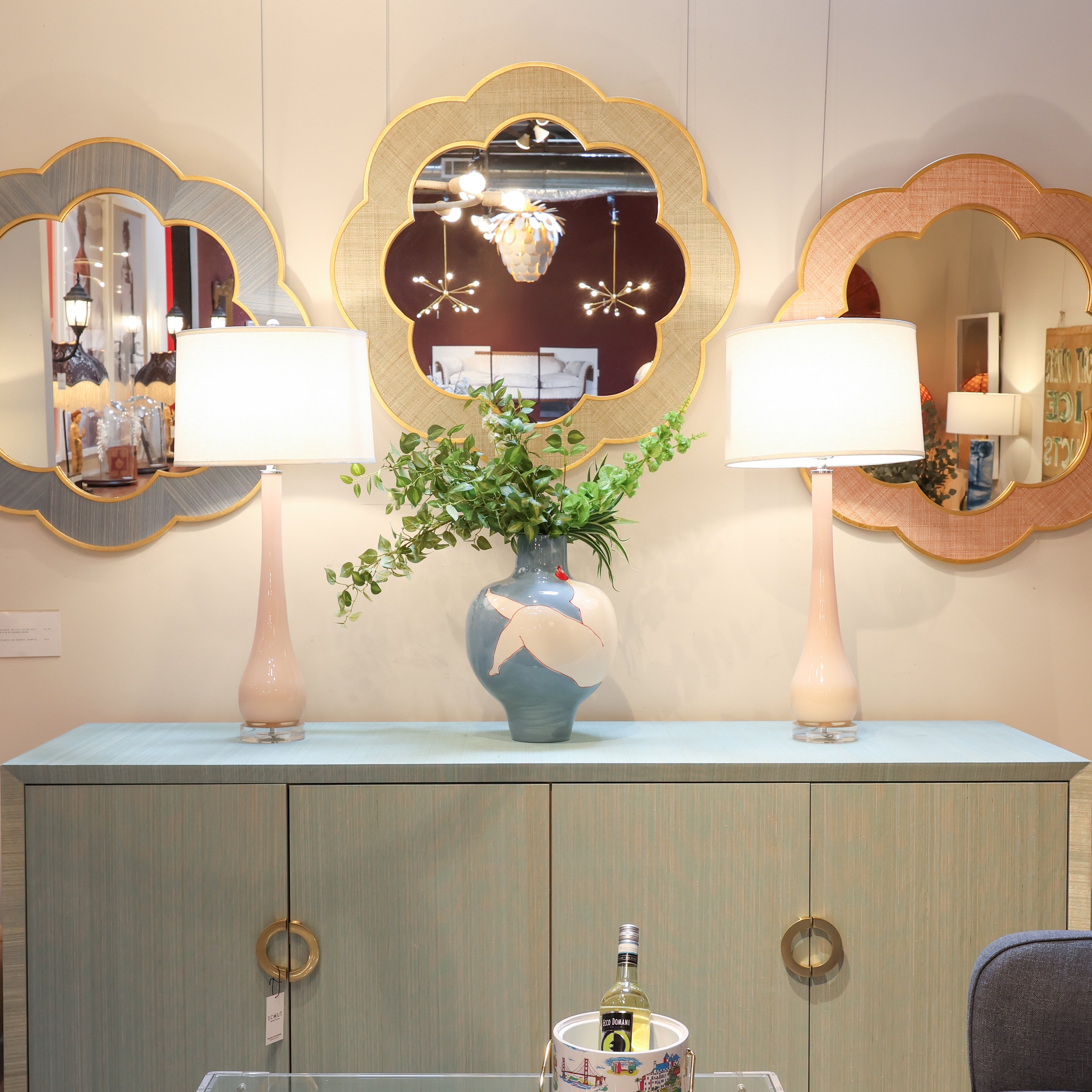 Leigh Mirror | Grasscloth Flower Mirror – Scout Design Studio