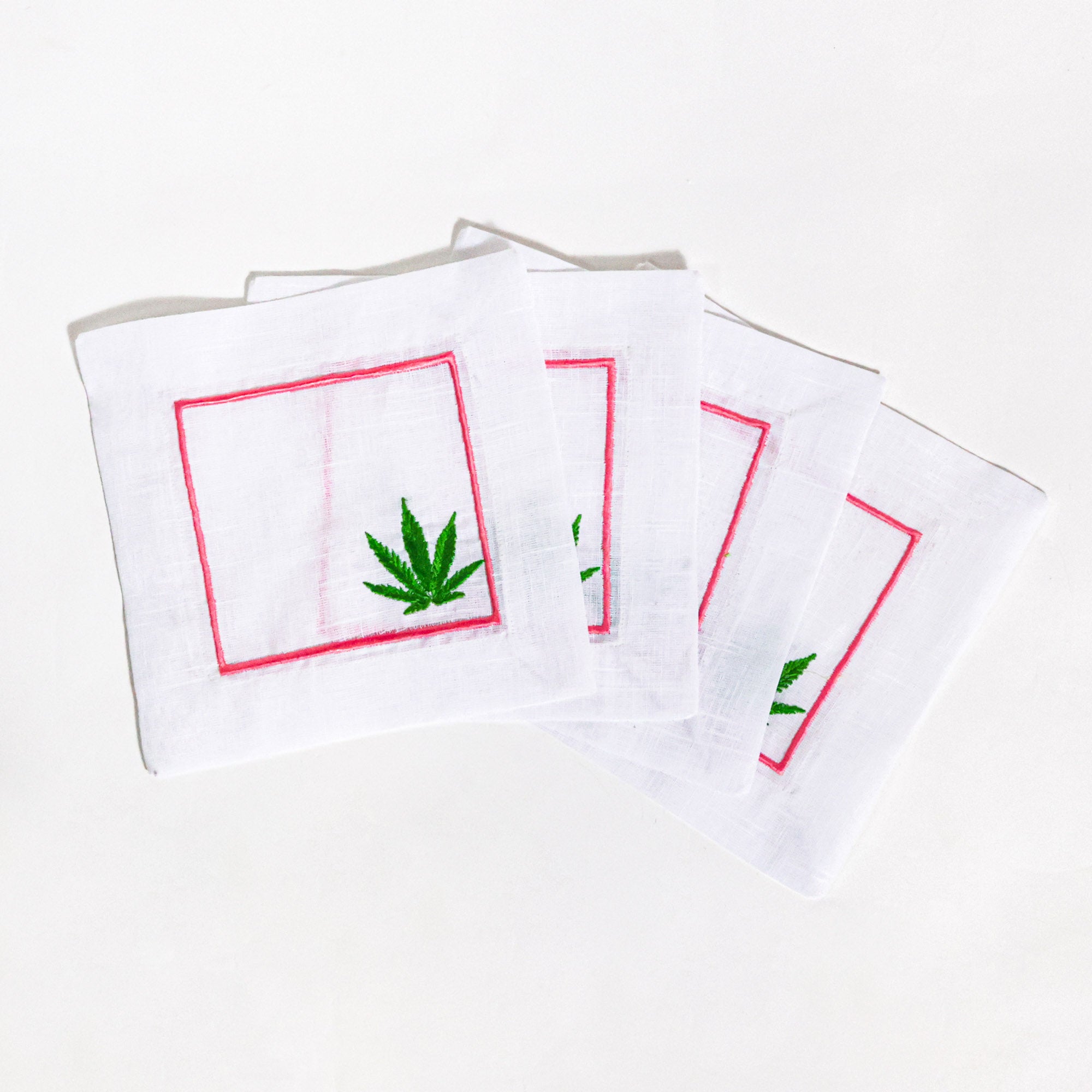 Mary Jane Cocktail Napkins - Set of 4 | Unique Embroidered Napkins