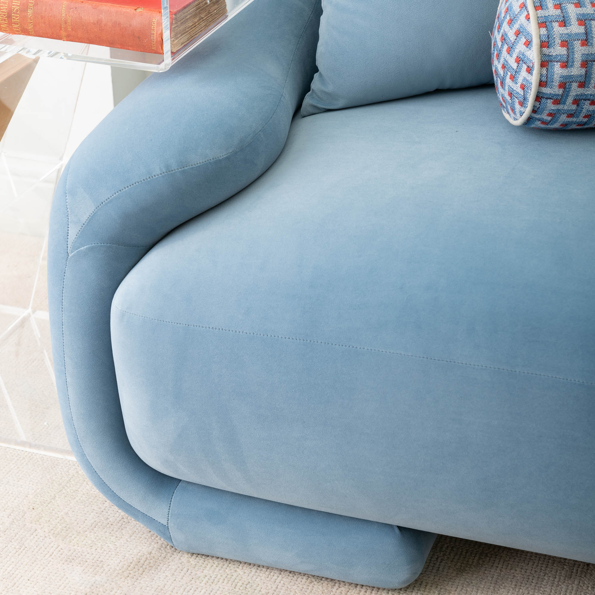 Ooh La La Sofa in Light Blue | Blue Velvet Modern Couch – Scout