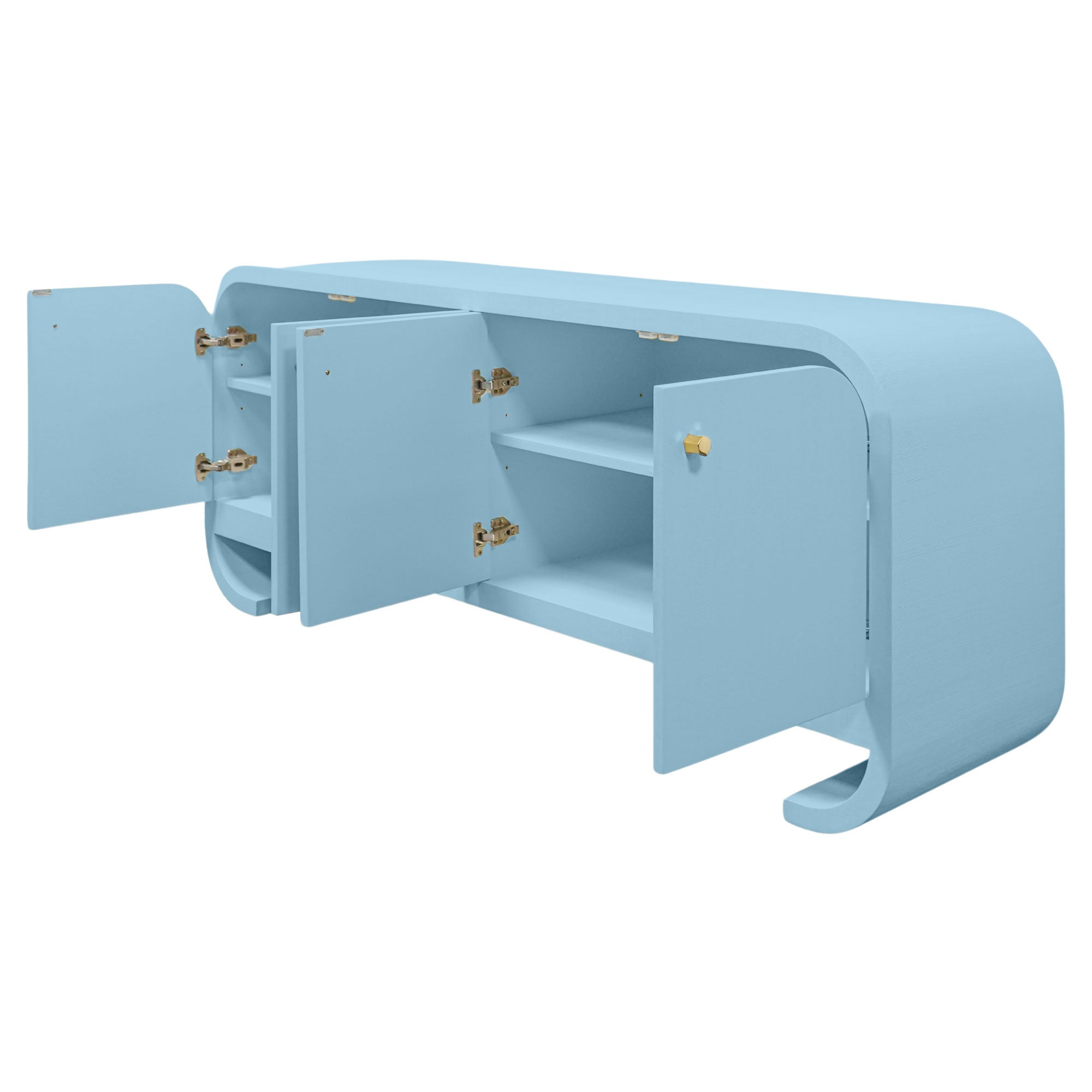 Ruse Credenza in Light Blue | Contemporary Linen Credenza – Scout