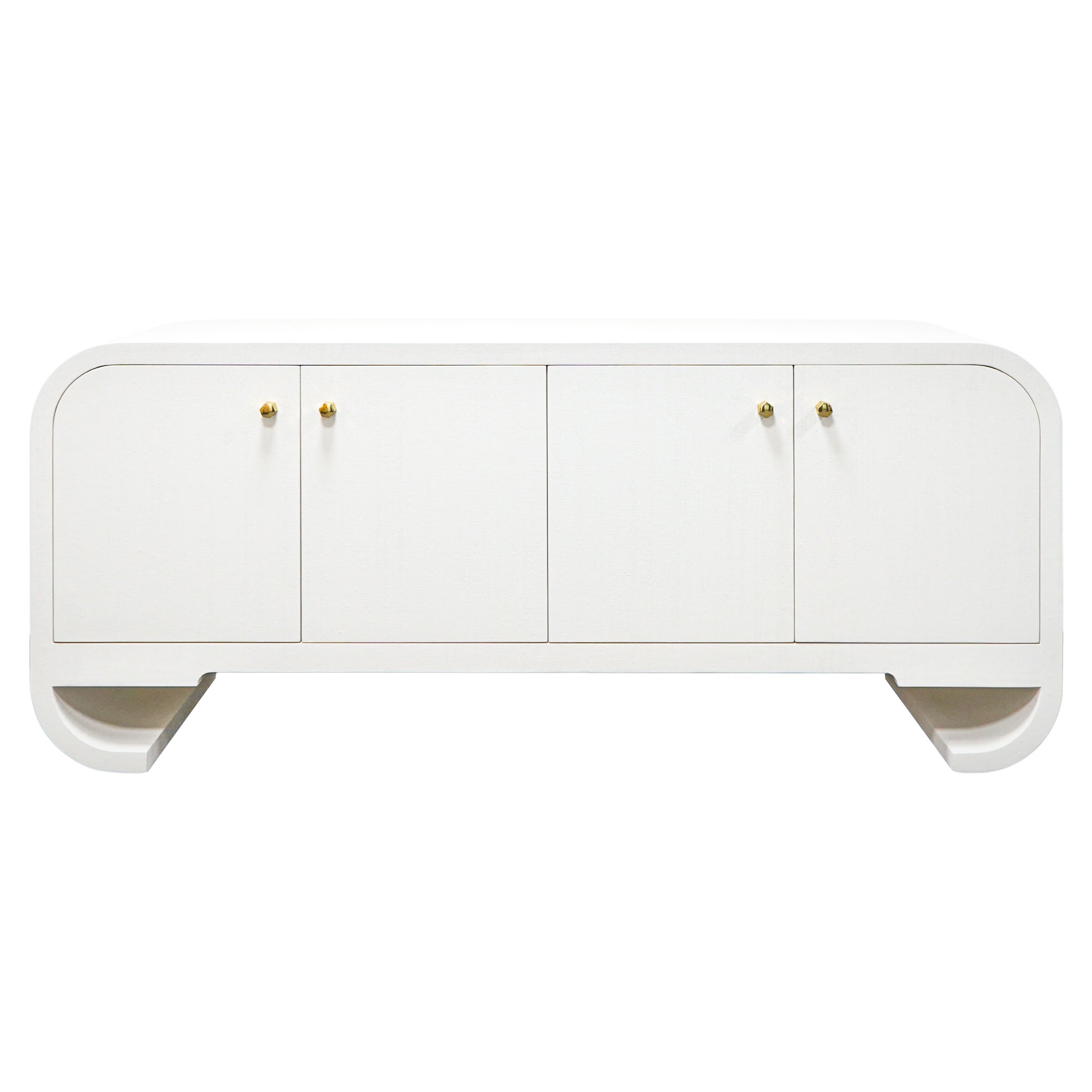 Ruse Credenza in White | Contemporary Grasscloth Credenza – Scout