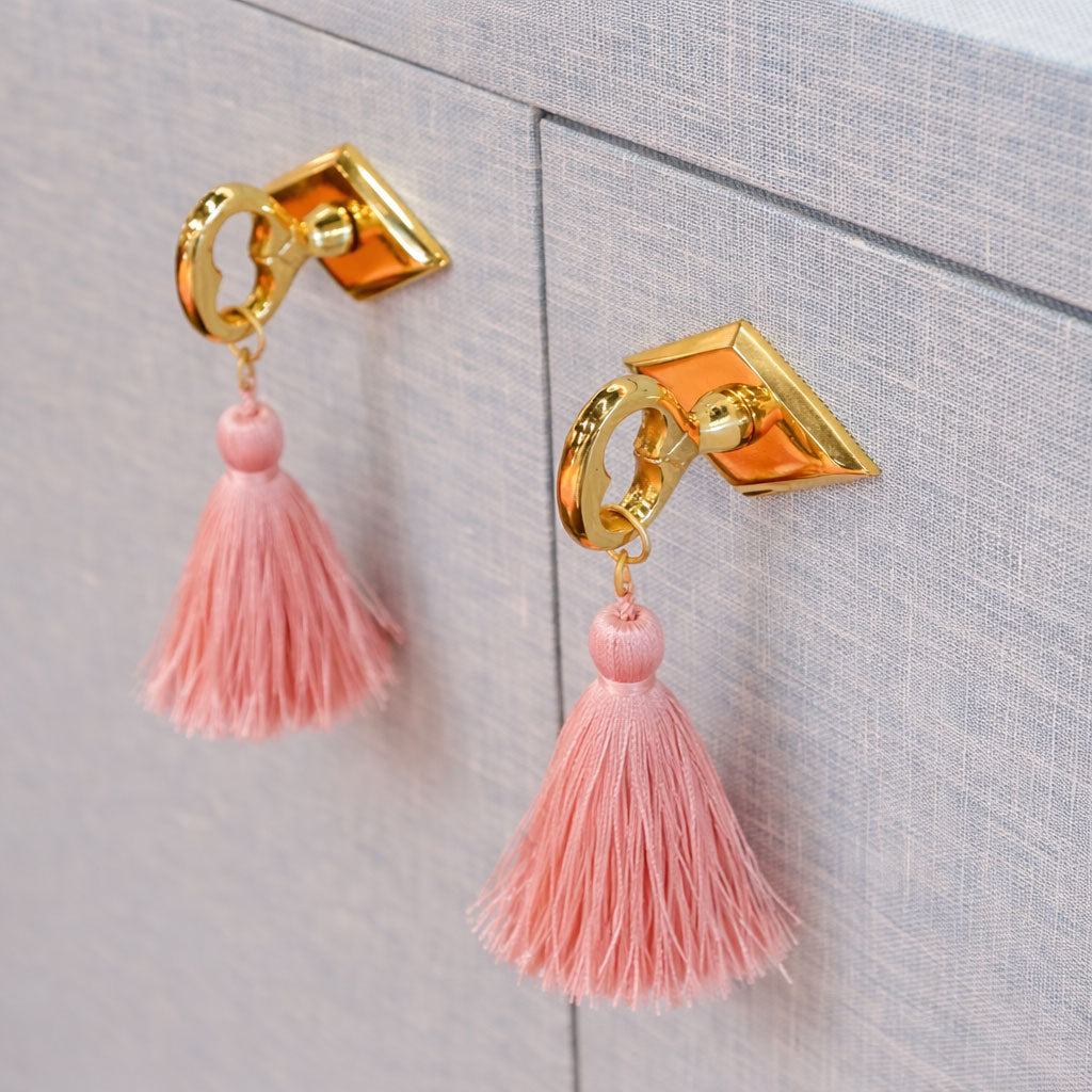 Tassel Knob - Light Pink | Unique & Contemporary Brass Hardware Tassel Knob - Light Pink | Unique & Contemporary Brass Hardware