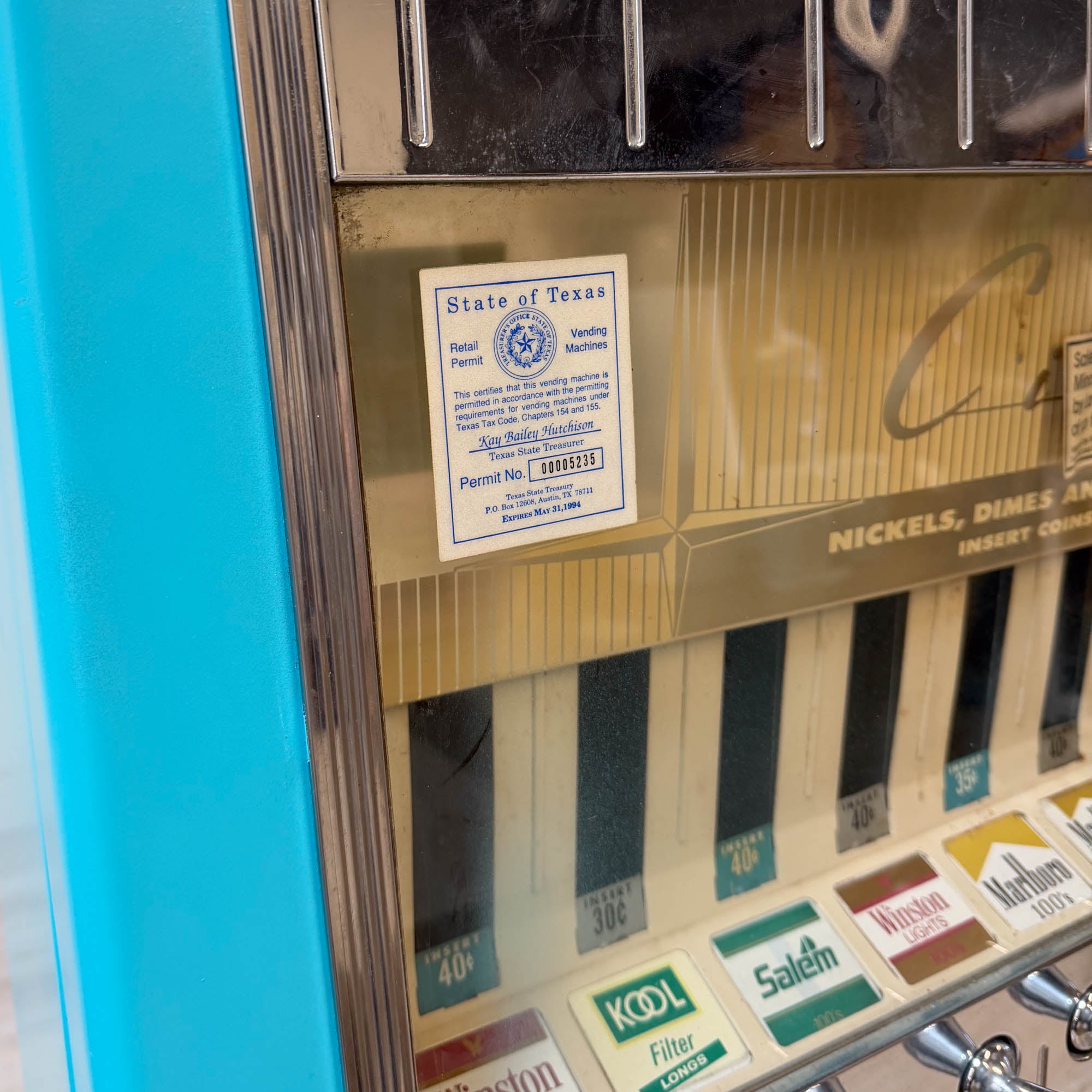 cigarette delivery austin tx Turquoise Cigarette Machine 1960s cigarette delivery austin tx Turquoise Cigarette Machine 1960s