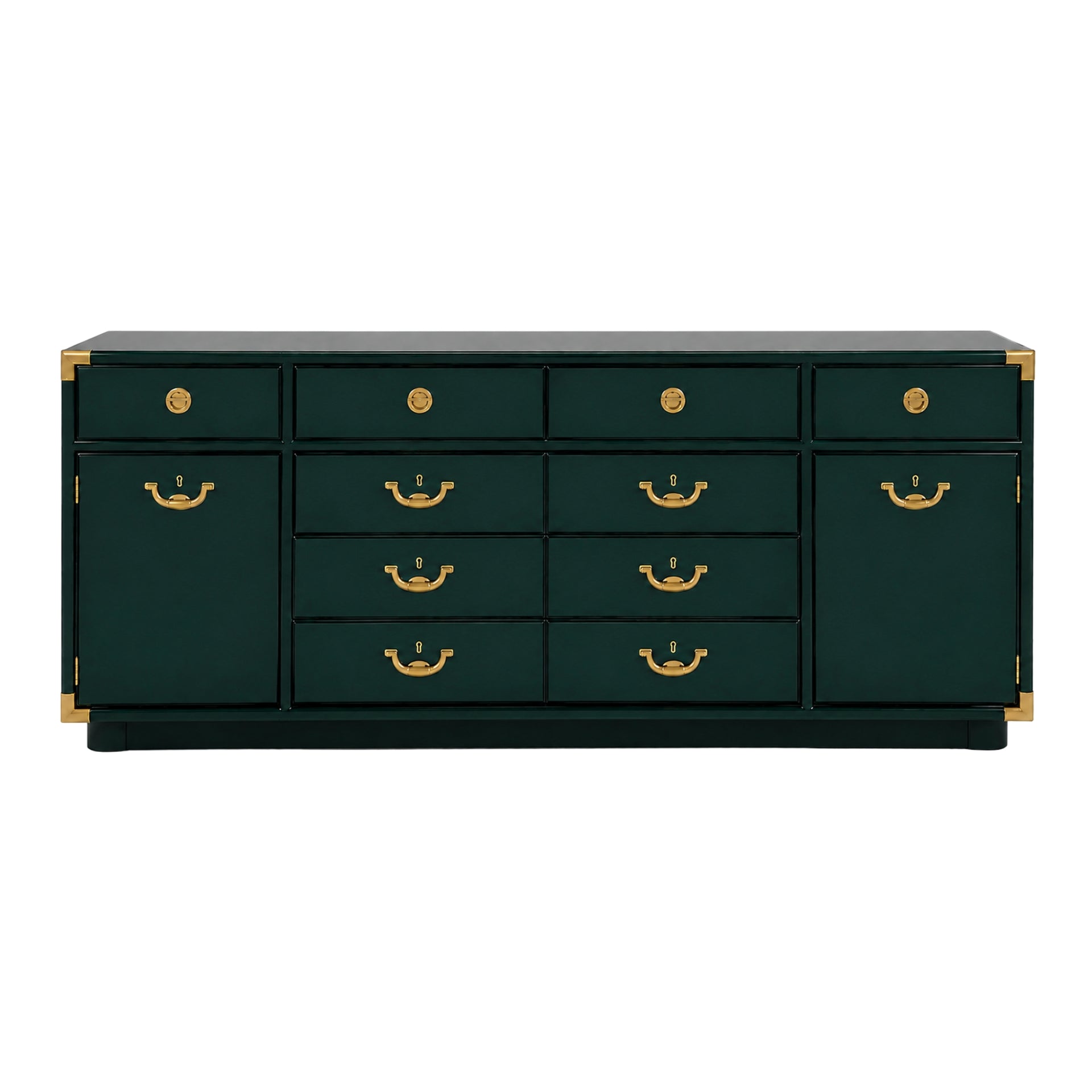 Vintage Campaign Style Dresser Restored in Salamander Green