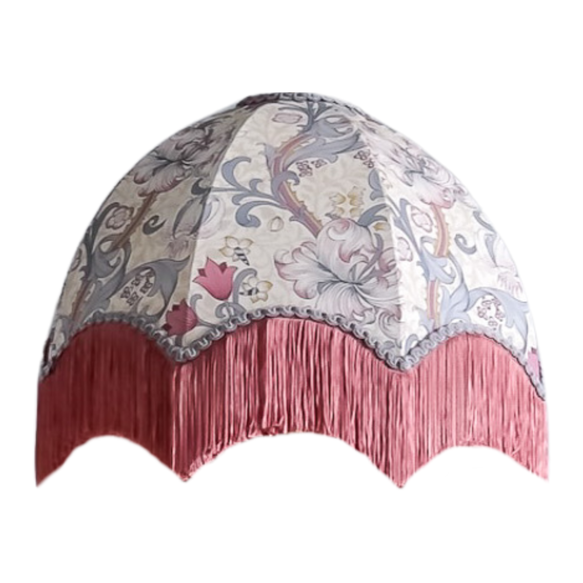 William Morris Golden Lily Fringed Lampshade - Dove | Unique