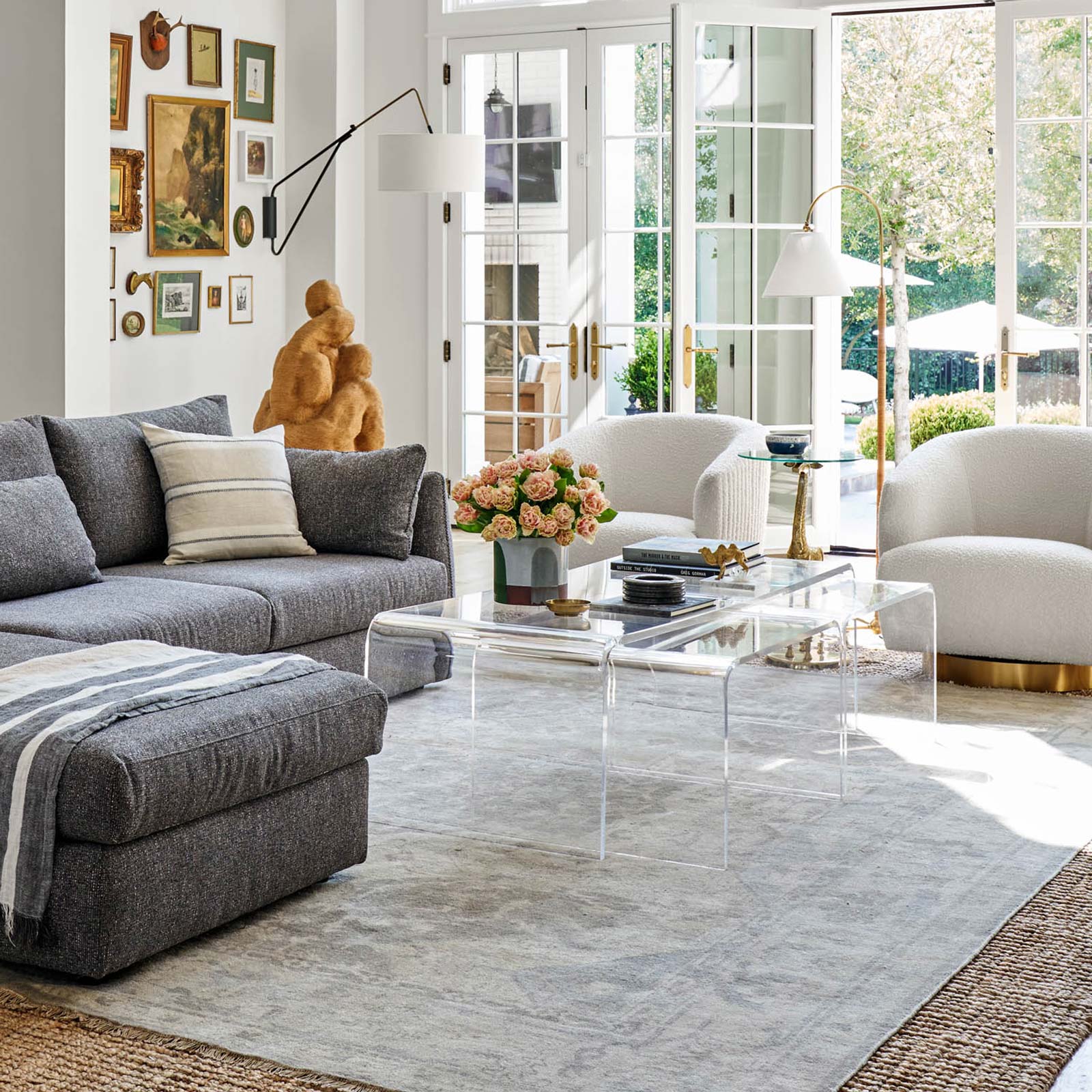 Aria Waterfall Nesting Coffee Table | Acrylic Waterfall Coffee
