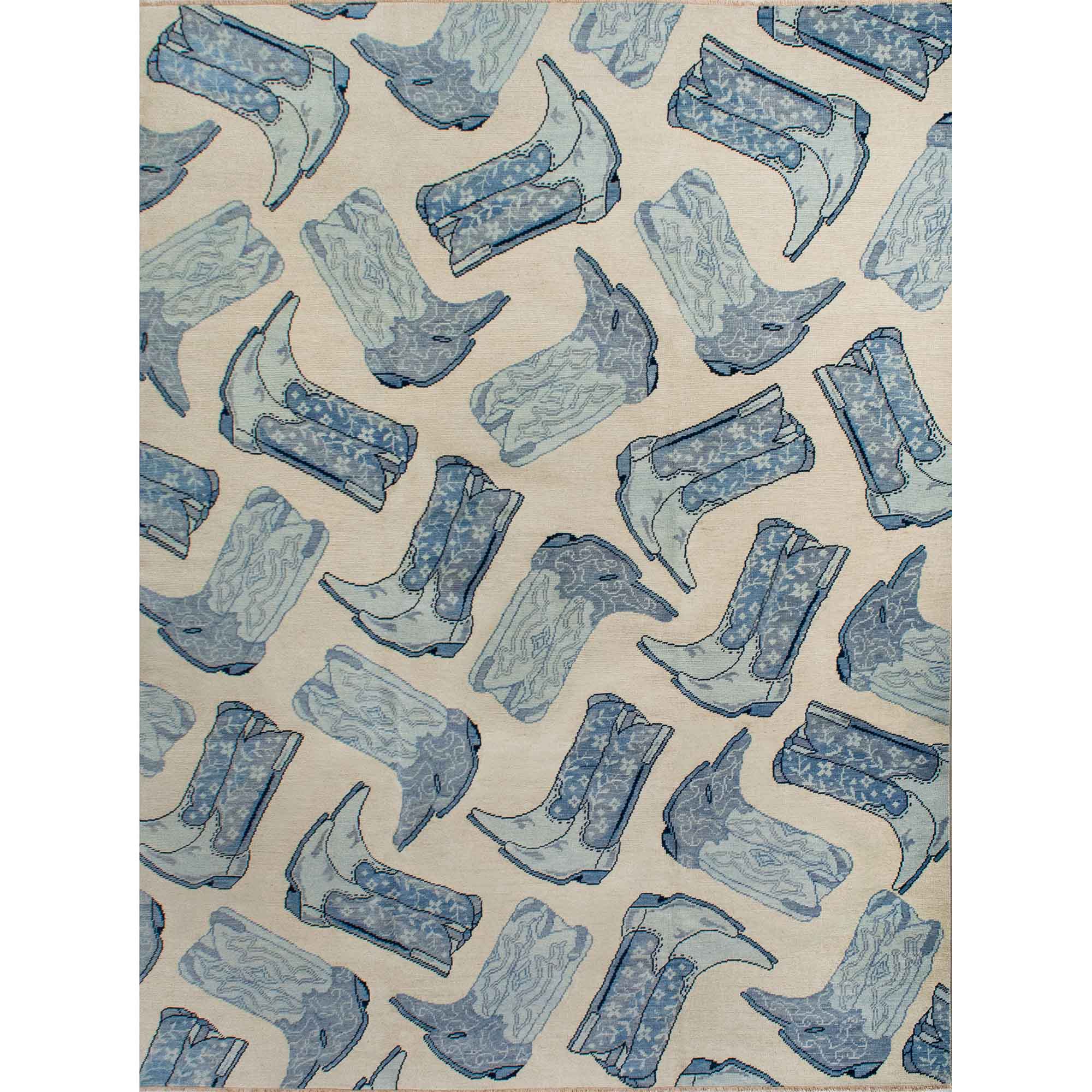 Blue Kicker Turkish Knot Rug | Cowboy Boot Rug – Scout Design Studio