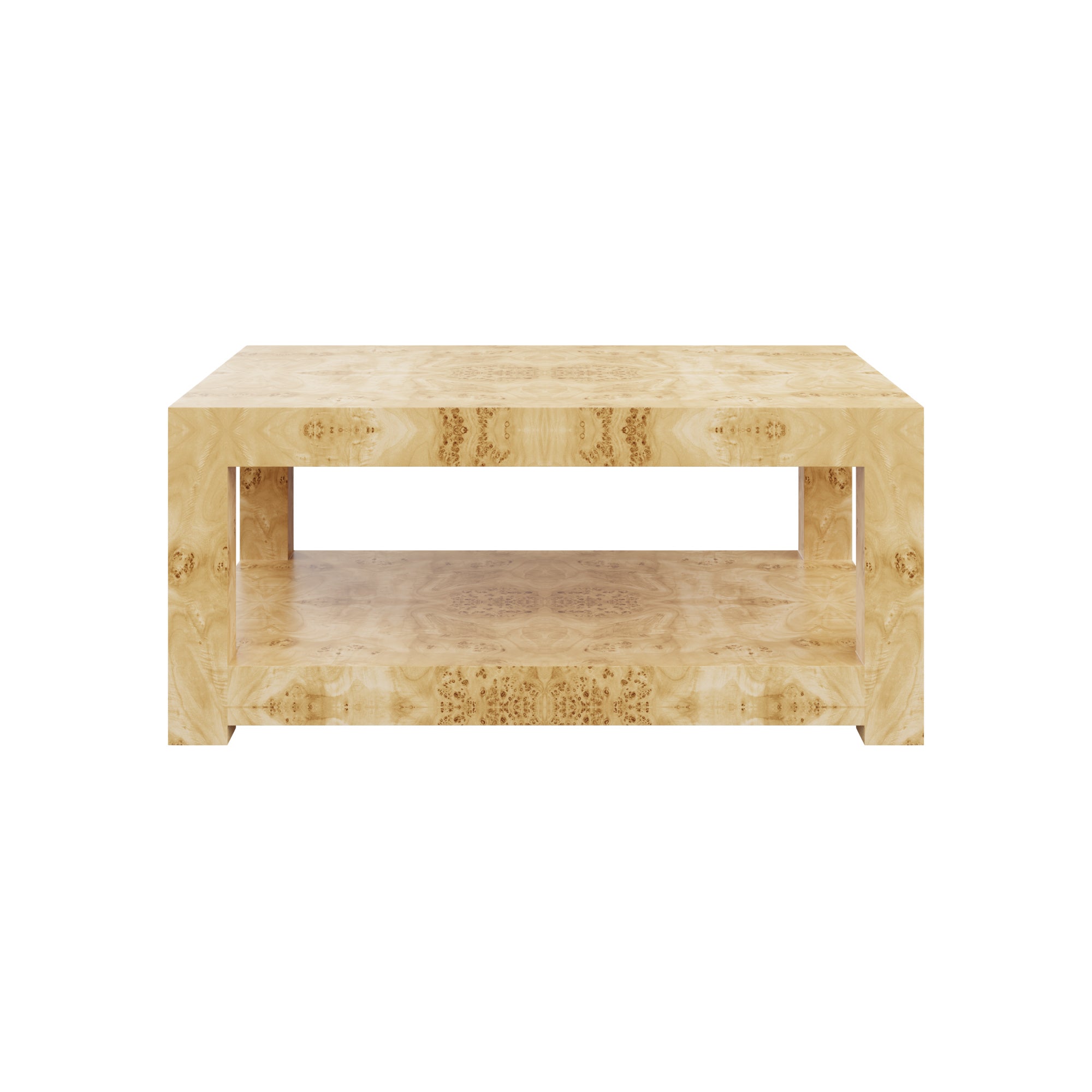 Crawford Coffee Table | Customizable Burl Wood Two-Tiered Coffee