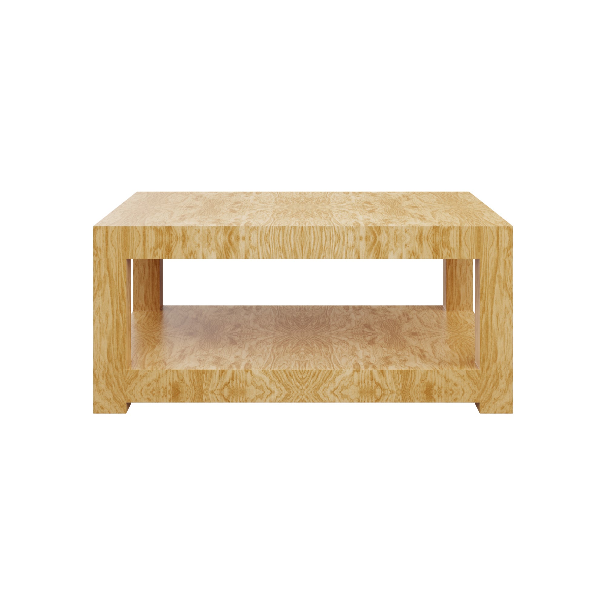 Crawford Coffee Table | Customizable Burl Wood Two-Tiered Coffee