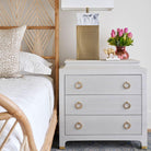 Contemporary Home Grasscloth Nightstand