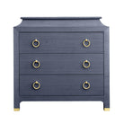 Navy Grasscloth Nightstand