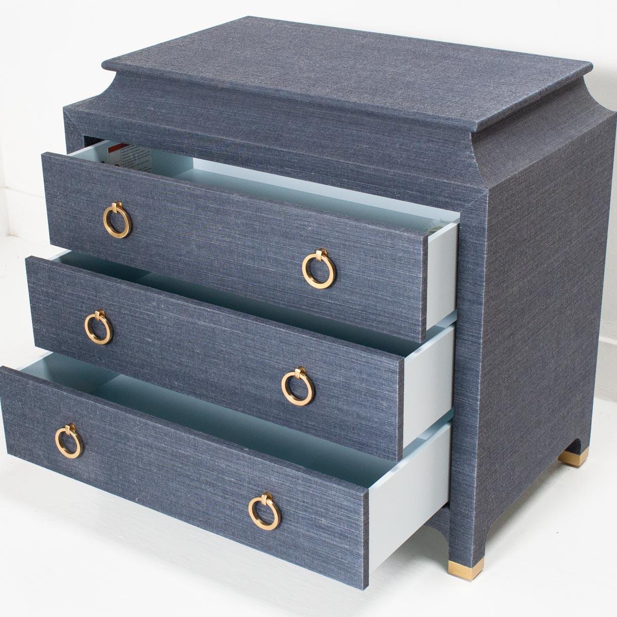 Espionage Chest in Norris Grasscloth | Contemporary Nightstand