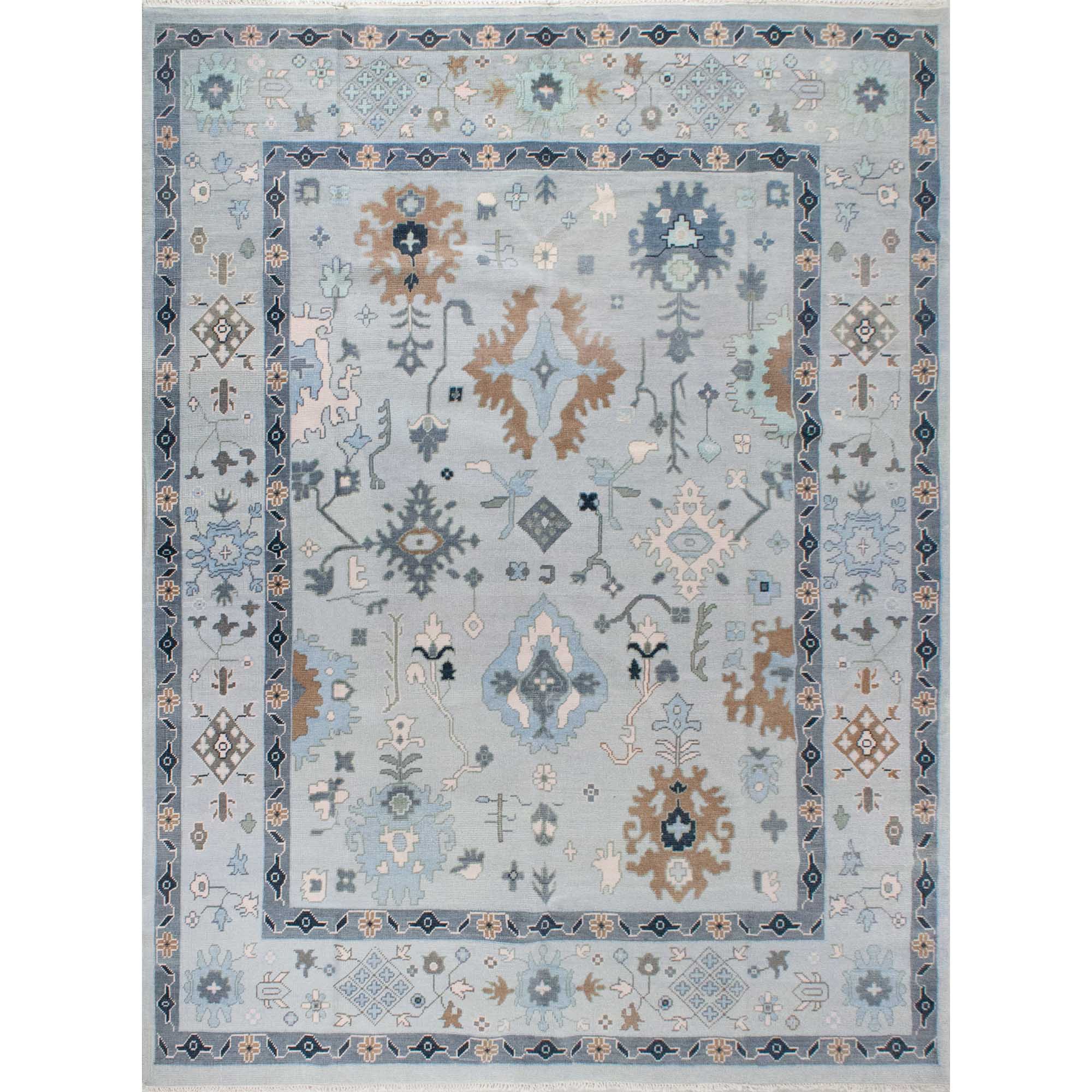 Freya Turkish Knot Rug | Blue Oushak Rug – Scout Design Studio