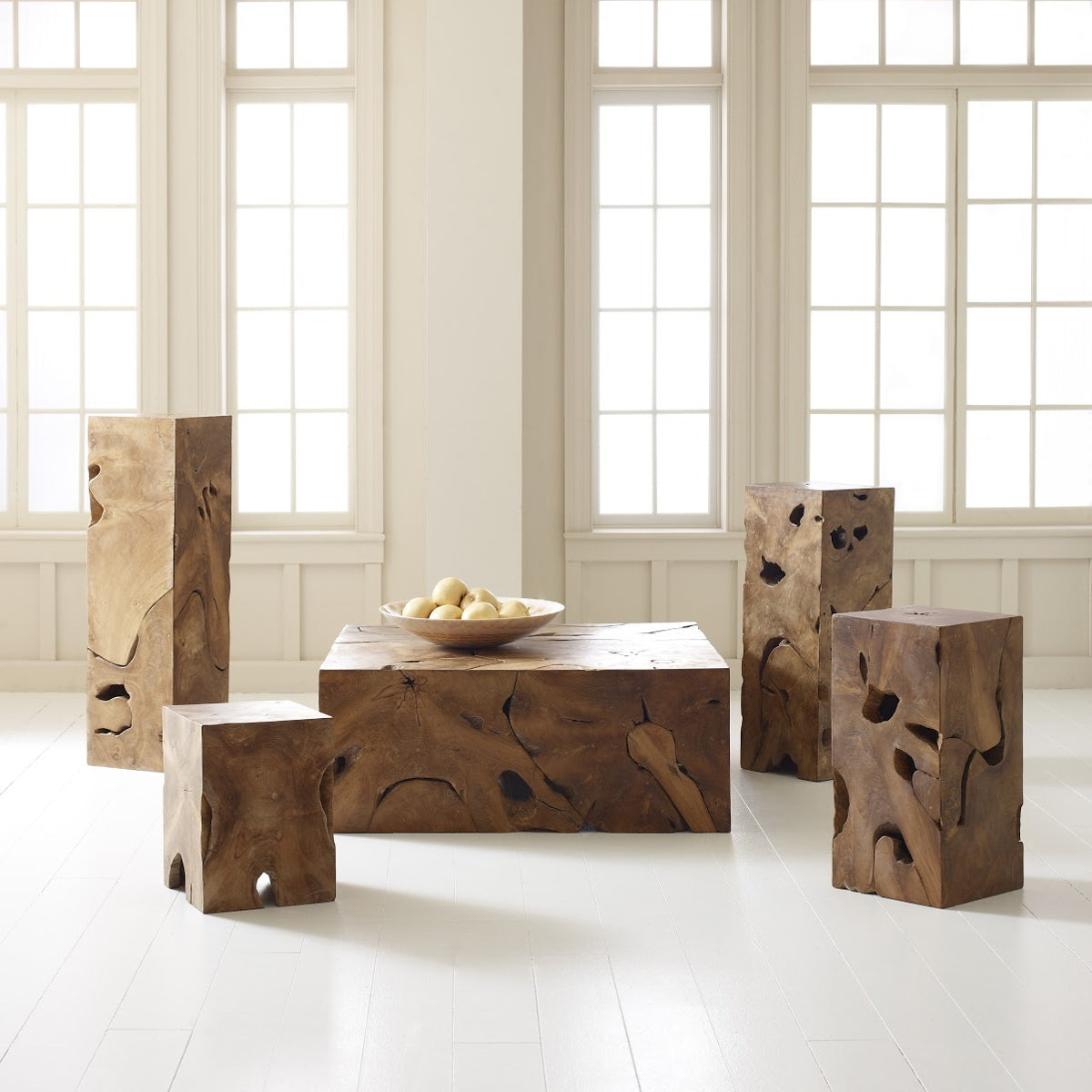 Teak Slice Stool | Natural Wood Stool – Scout Design Studio