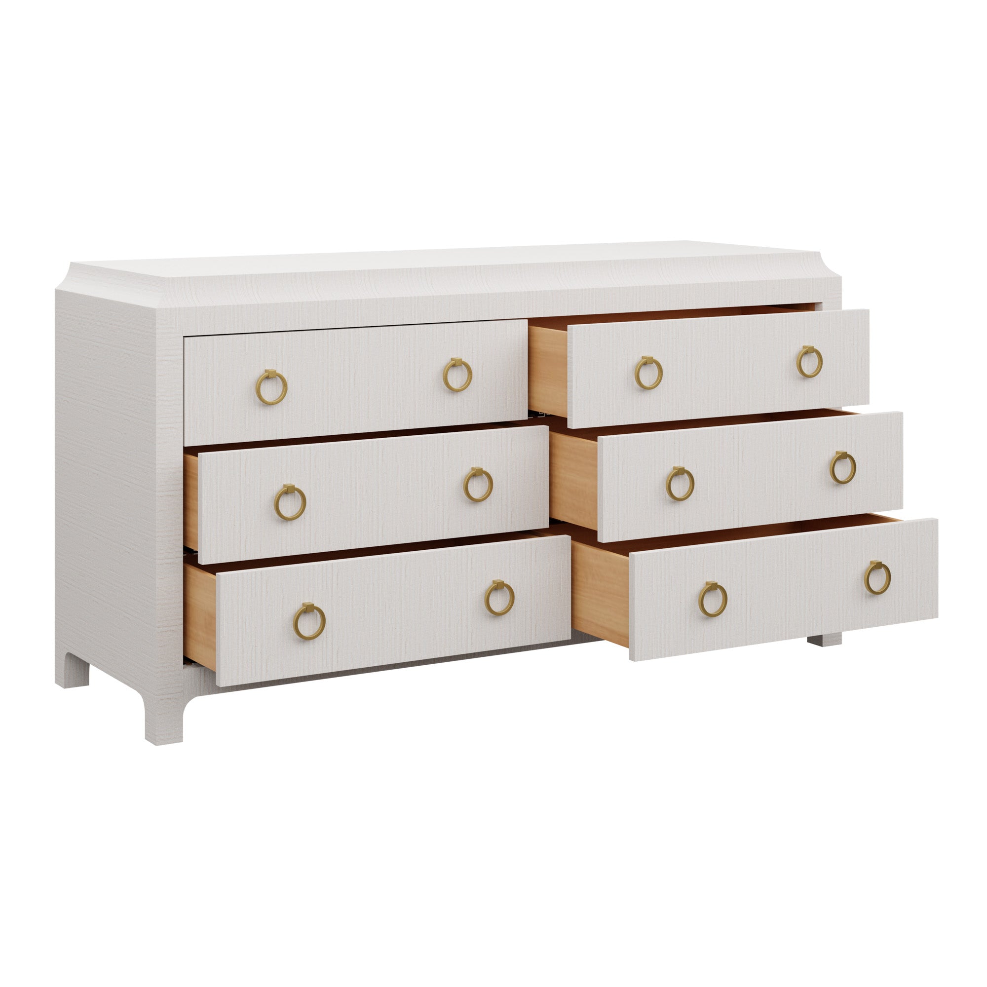 Quick Ship Jackie Dresser in Mist Abaca | Grasscloth Dresser